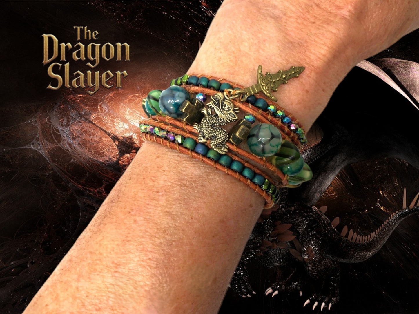 "DRAGON SLAYER"Bohemian Wrap Bracelet – Unique Handcrafted Jewelry