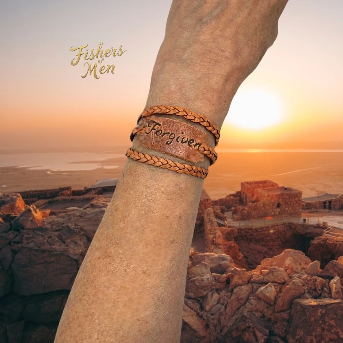 Leather Bracelets Fishers of Men "FORGIVEN"