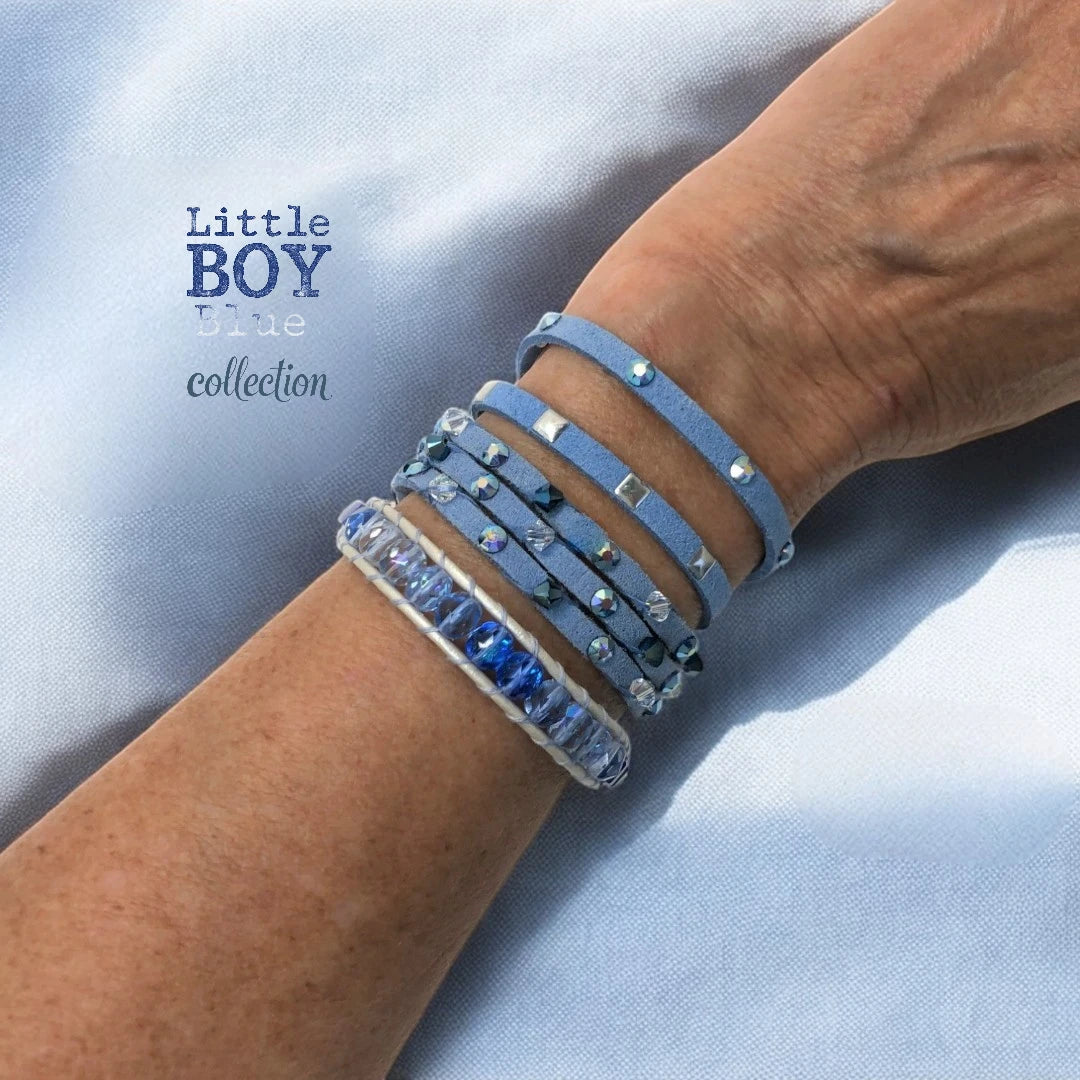Little Boy Blue Faux Suede Bracelet – Creations By La Belle Chic Jewelry