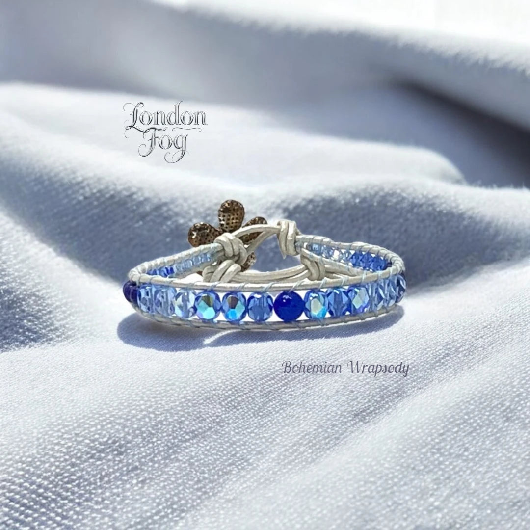 Blue Austrian Crystal Bracelet – Elegant and Sparkling Jewelry"LONDON FOG"