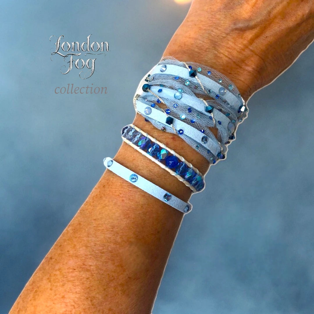 Blue Austrian Crystal Bracelet – Elegant and Sparkling Jewelry"LONDON FOG"