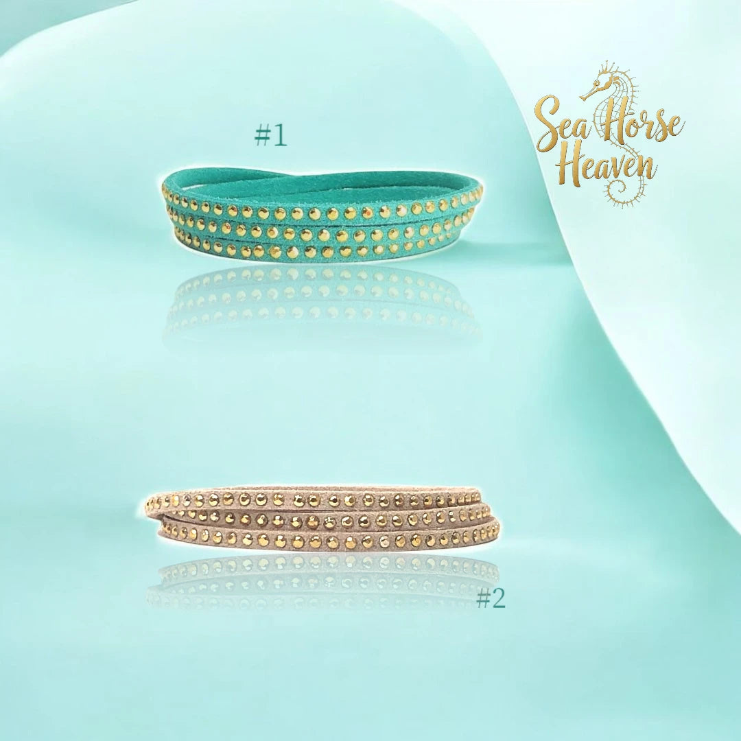 Sea Horse Heaven Suede Bracelets– Ocean-Inspired Elegance