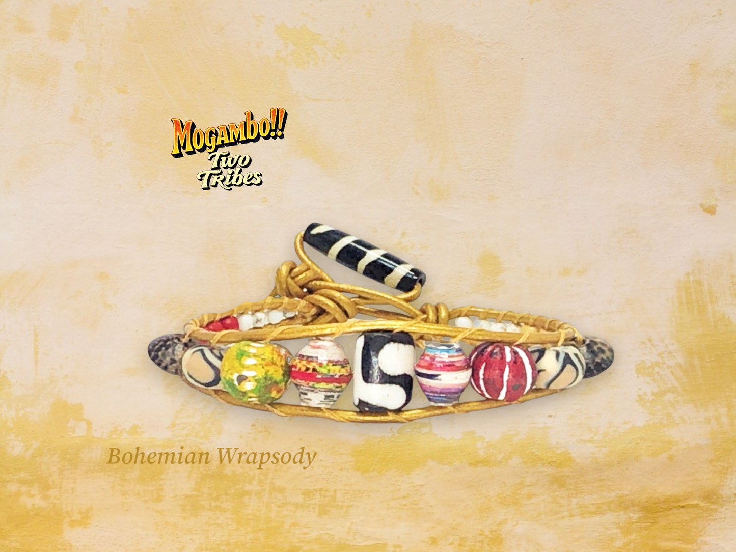 African Beads Mogambo Bracelet – Handcrafted Bohemian Style Jewelry "TWO TRIBES"
