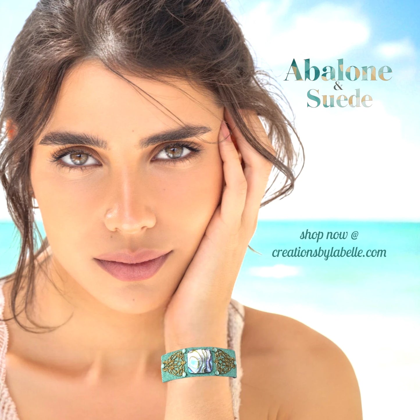 Abaloney & Suede Bracelet Cuff