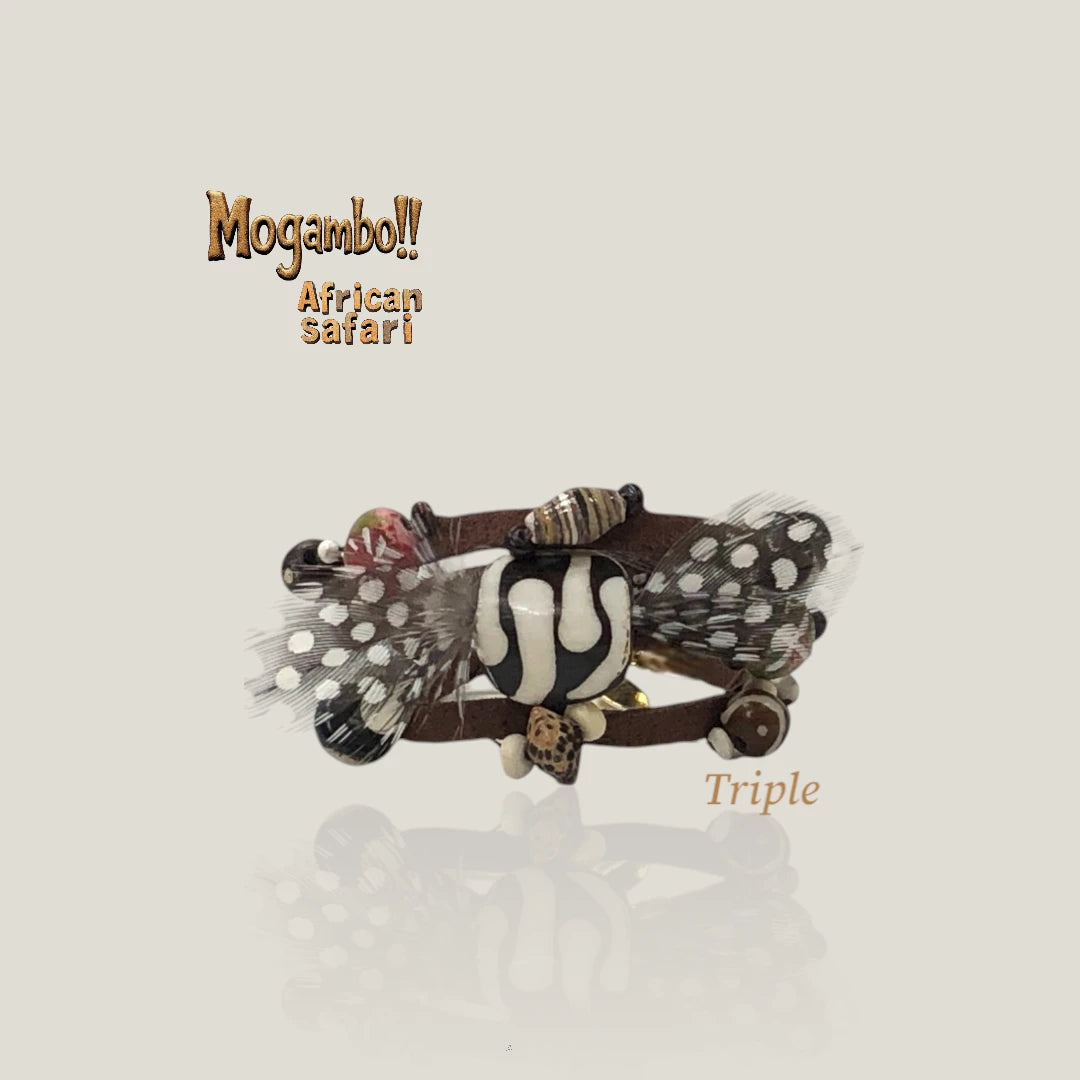 African Beads Mogambo Bracelet Set – Handcrafted Bohemian Style Jewelry-"African Safari"