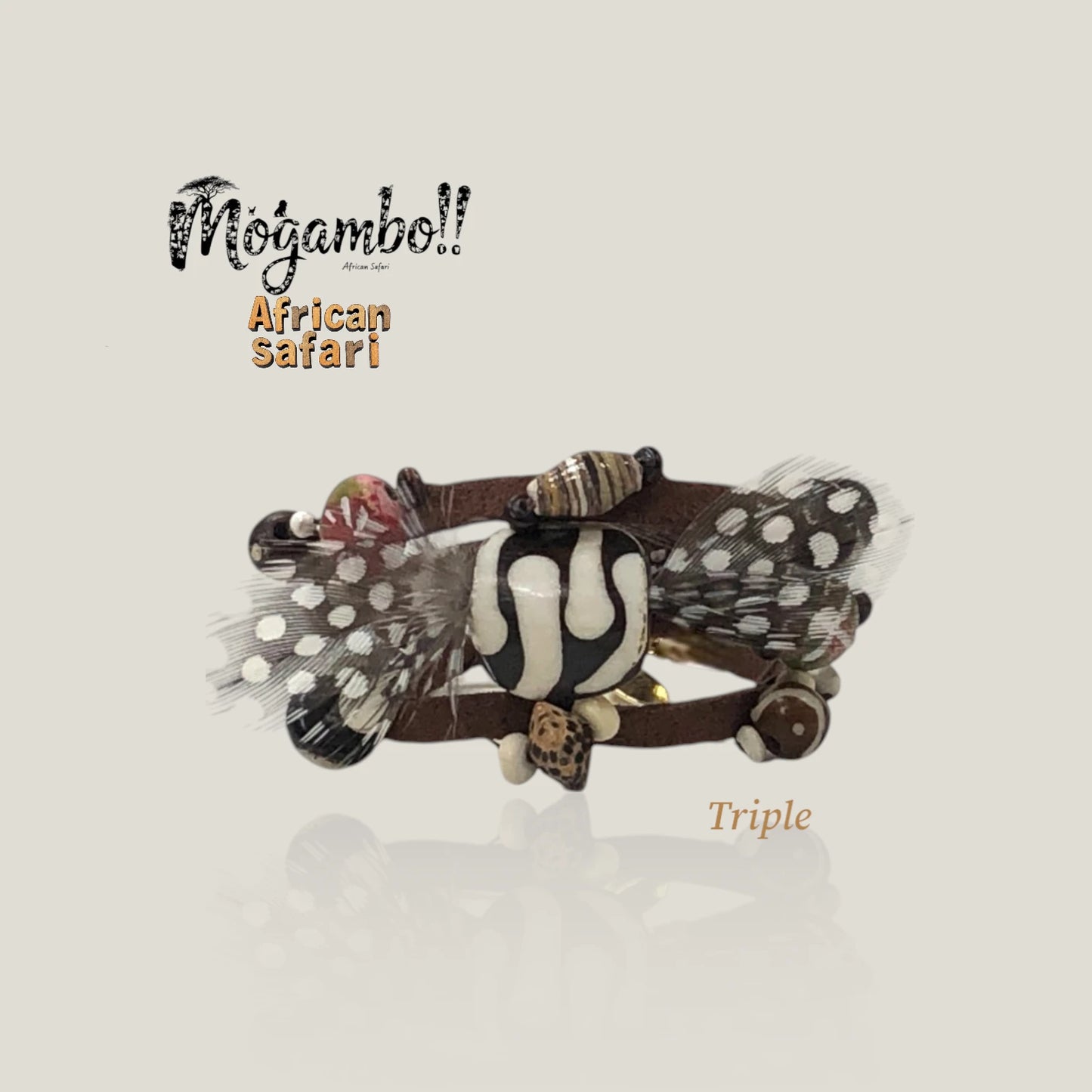 African Beads Mogambo Bracelet Set – Handcrafted Bohemian Style Jewelry-"African Safari"