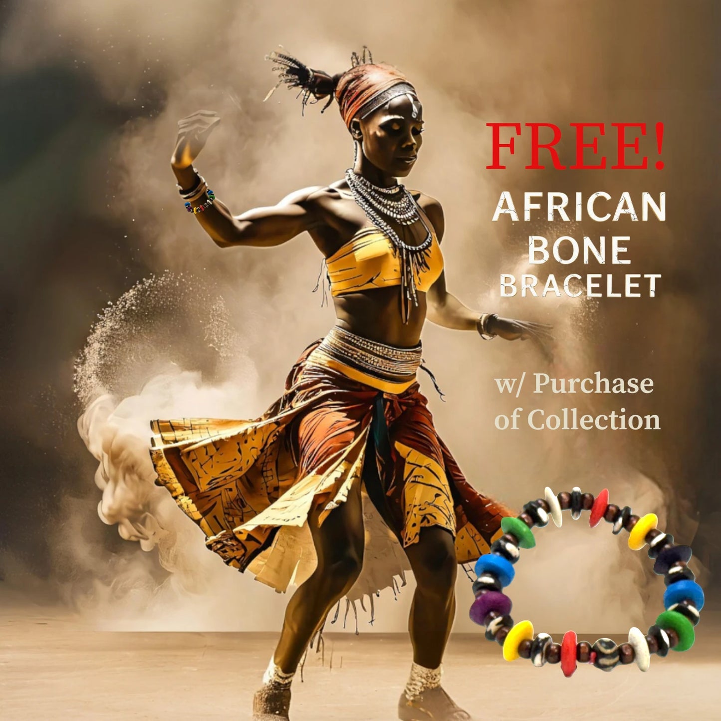 Red African Beads Bracelet-Mogambo Mawindo-Collection