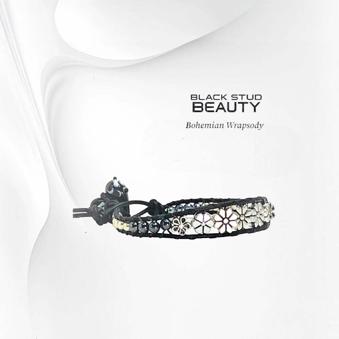 Faux Suede Studded Bracelet by Creations by LaBelle  "BLACK STUD BEAUTY"