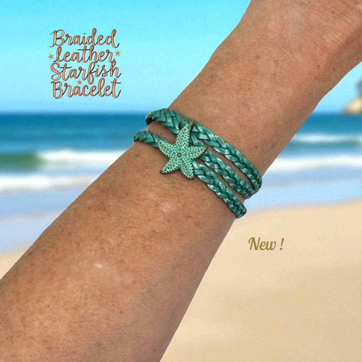 Braided Leather Starfish Bracelet