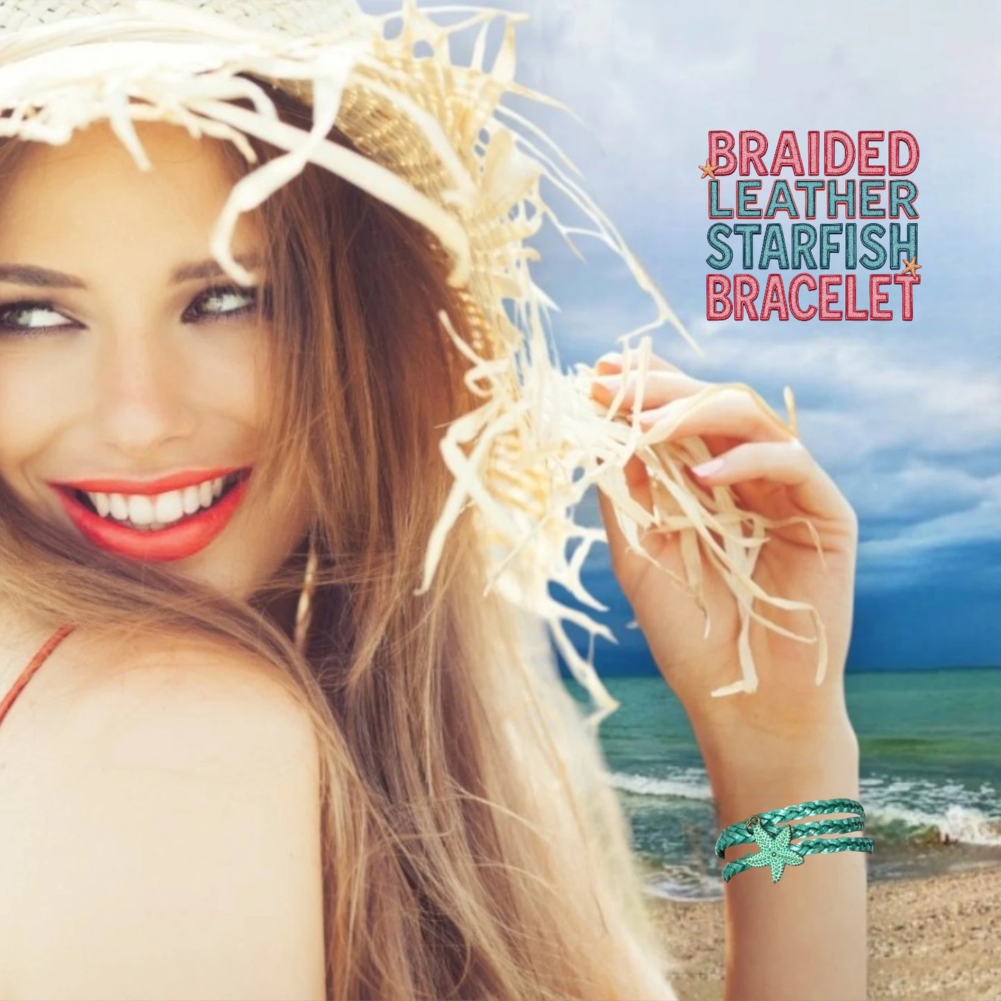 Braided Leather Starfish Bracelet