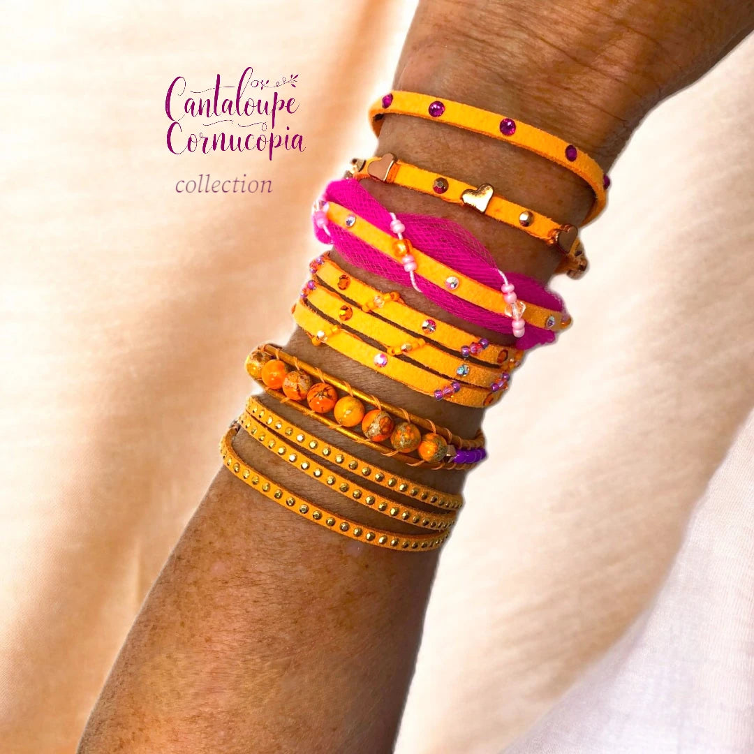 Austrian Crystal Bracelet -  "CANTALOUPE CORNUCOPIA"