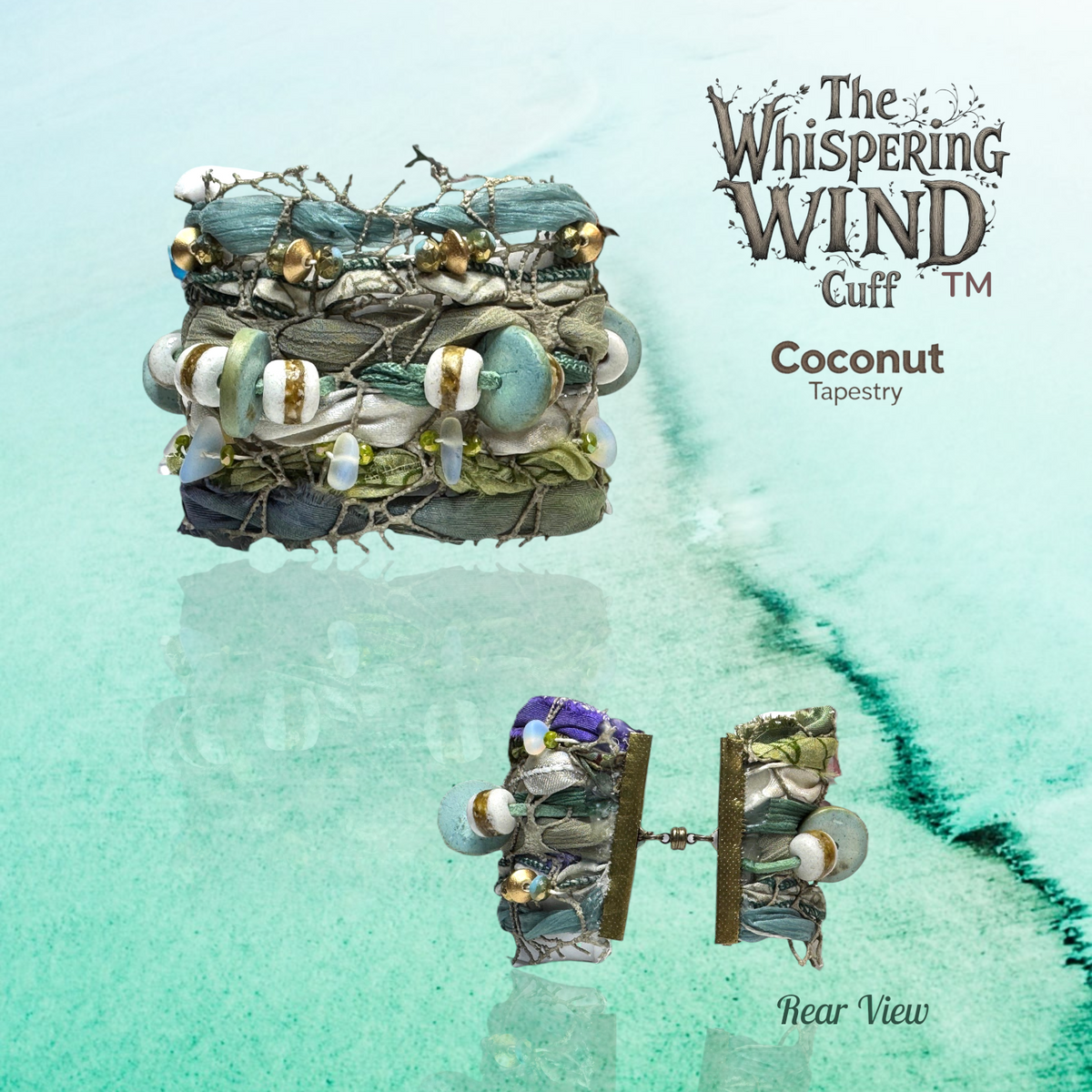 Whispering Wind Cuff-Coconut Shell Tapestry