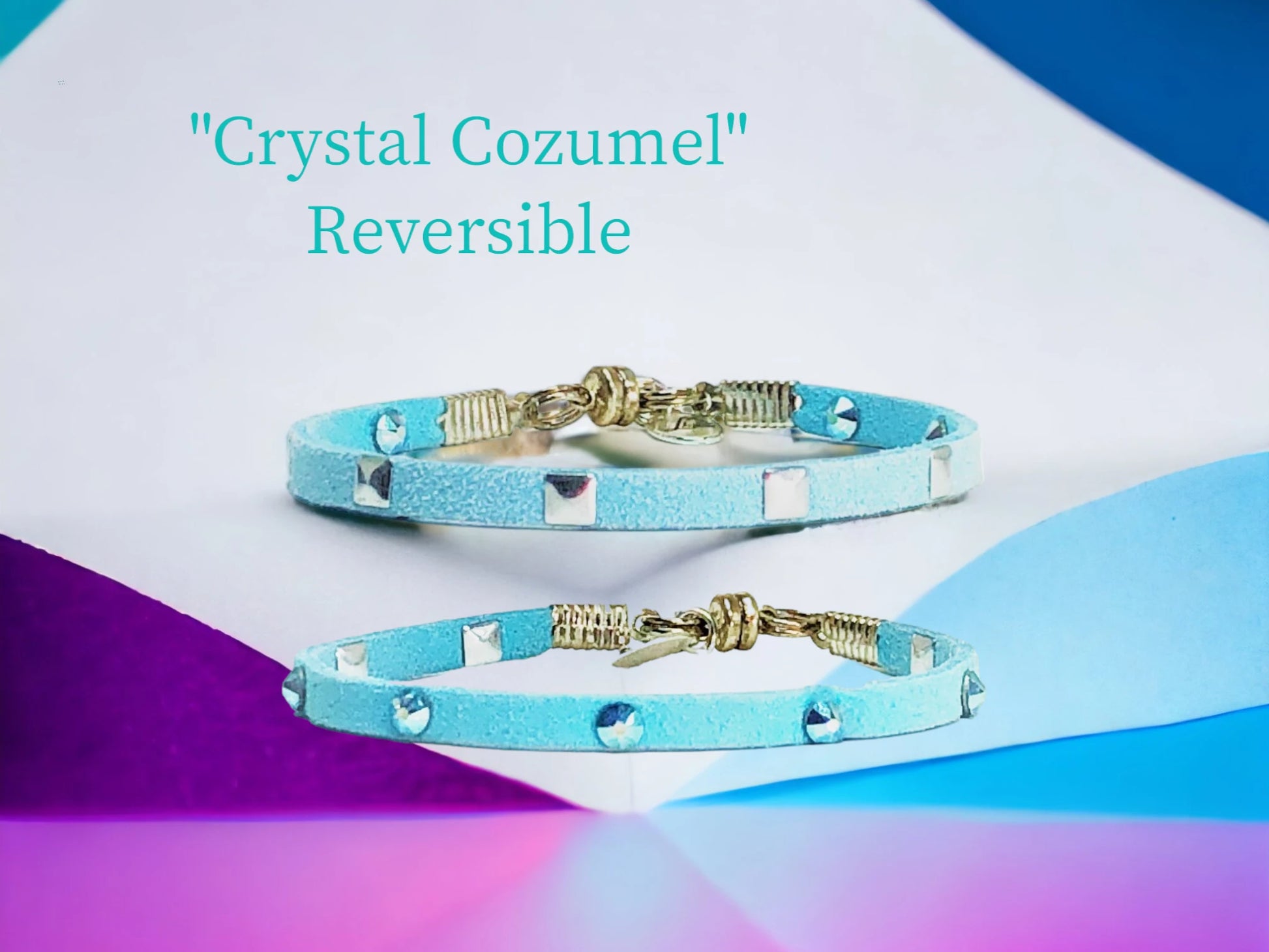 Crystal Cozumel Reversible -silver studs on one side and Austrian AB Crystals on the other. 2 bracelets in one! $22