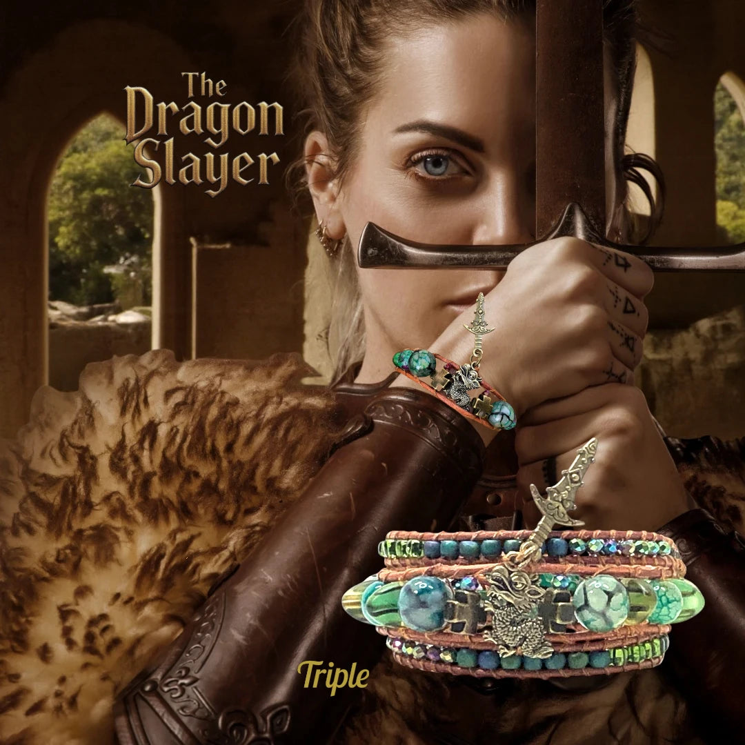"DRAGON SLAYER"Bohemian Wrap Bracelet – Unique Handcrafted Jewelry