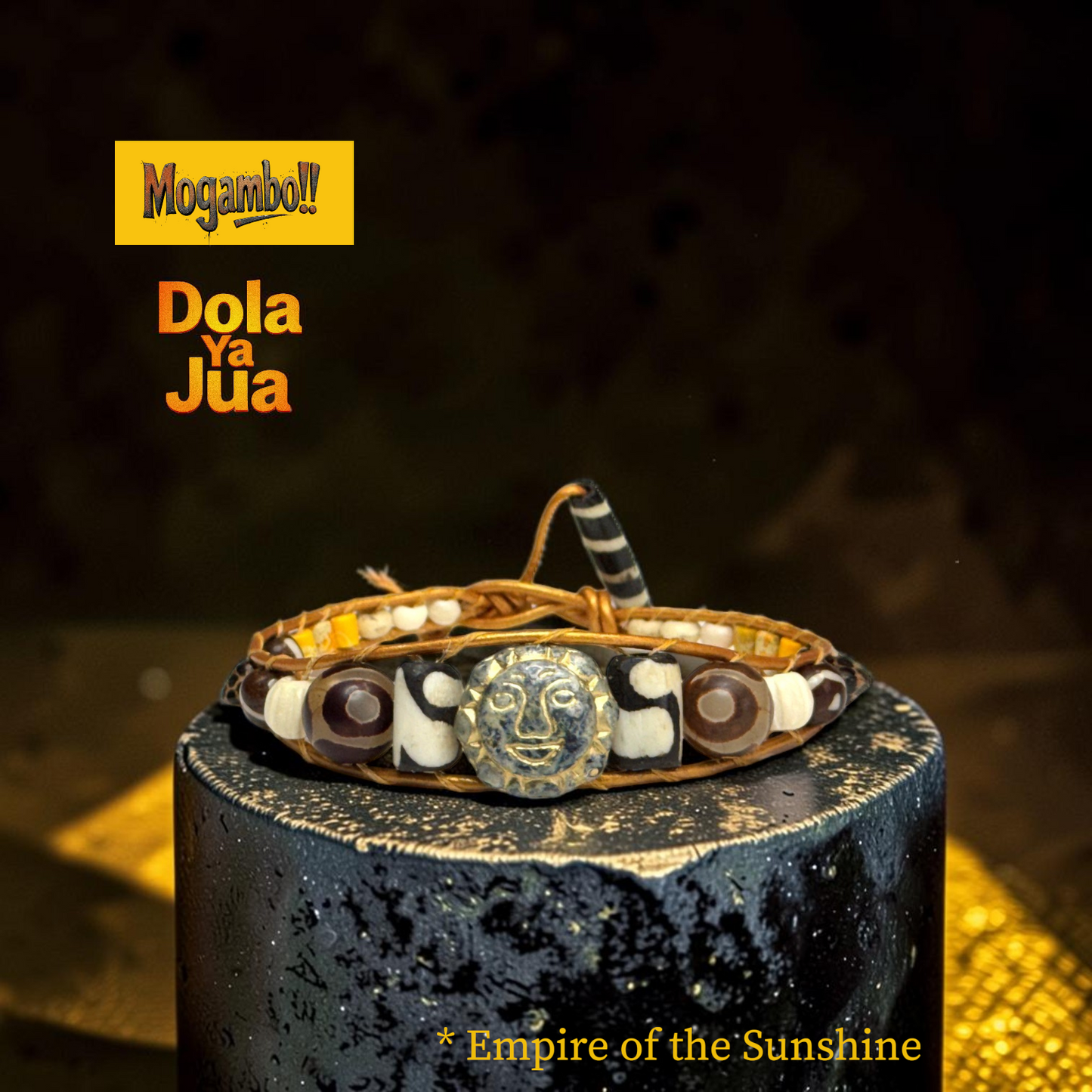 Mogambo African Beaded and Jasper Sun Boho Dola Ya Jua "Empire of the Sunshine"