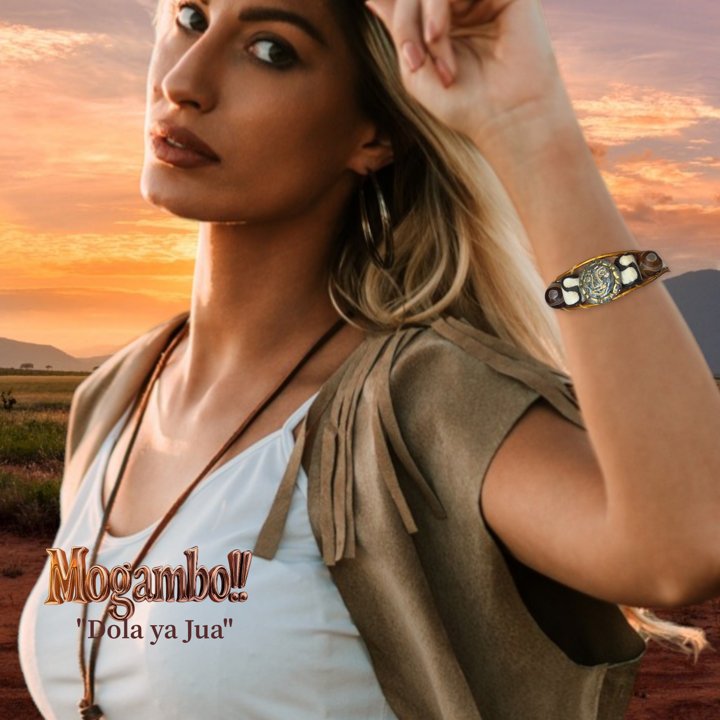 Mogambo African Beaded and Jasper Sun Boho "Empire of the Sunshine"