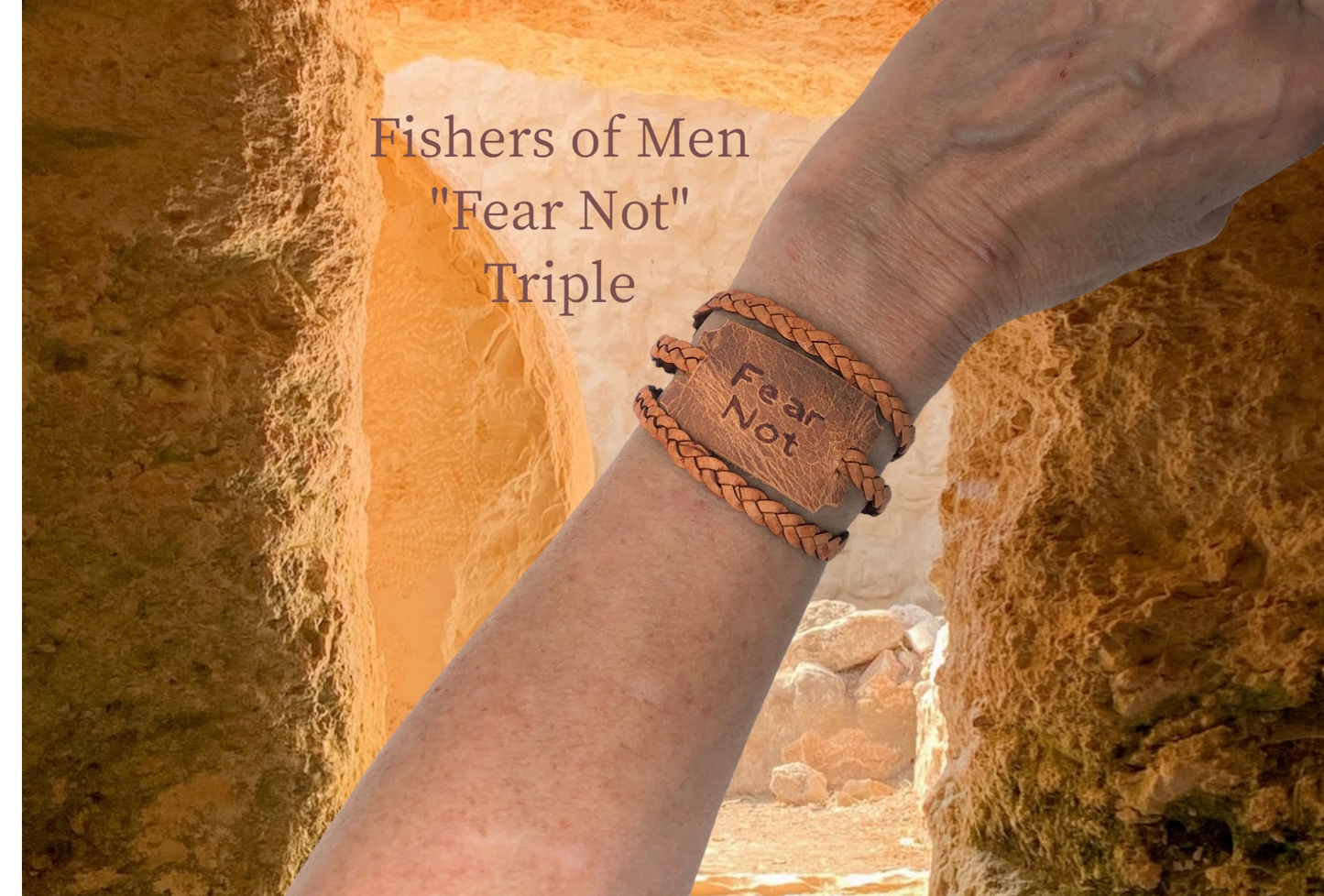 Triple wrap Genuine Braided Leather Magnet closuret $20 "Fear Not" is the most repeated command in the Bible. $21.99