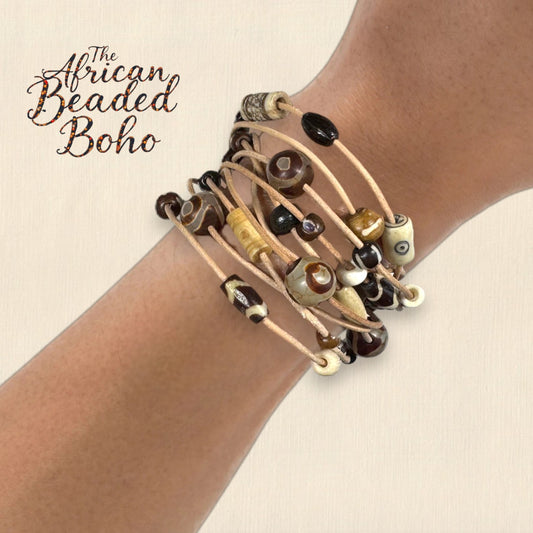 African Beaded Boho-Natural