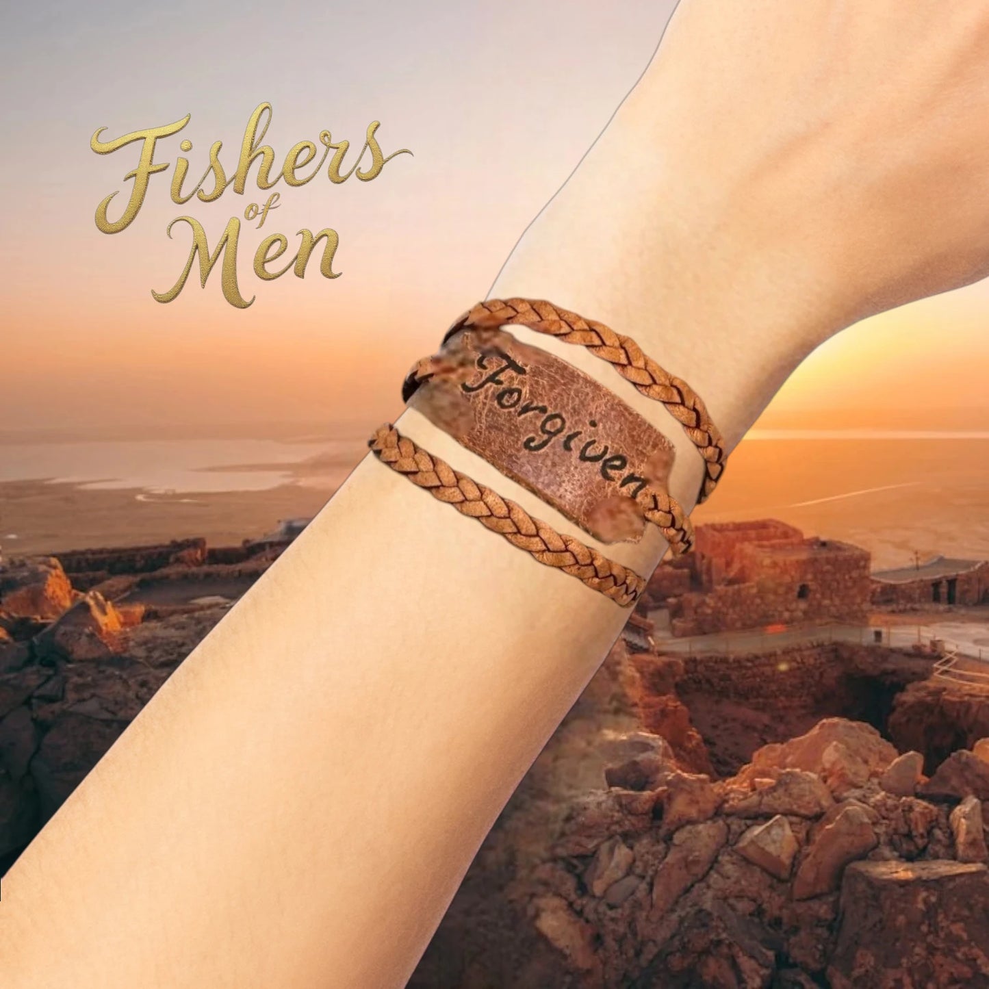 Leather Bracelets Fishers of Men "FORGIVEN"