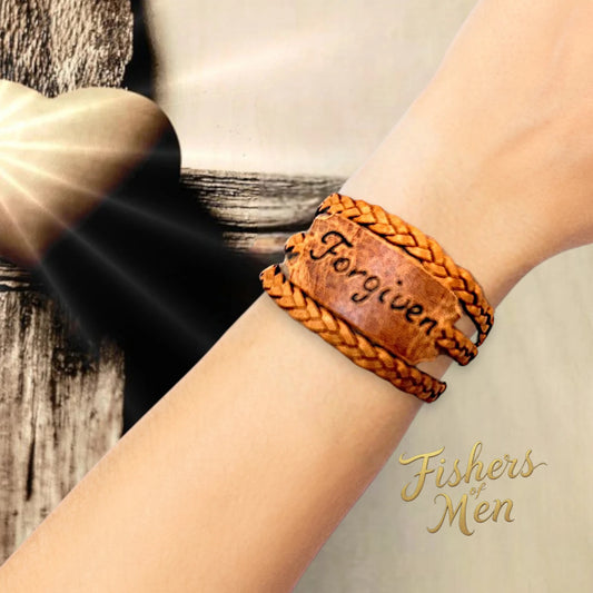 Leather Bracelets Fishers of Men "FORGIVEN"