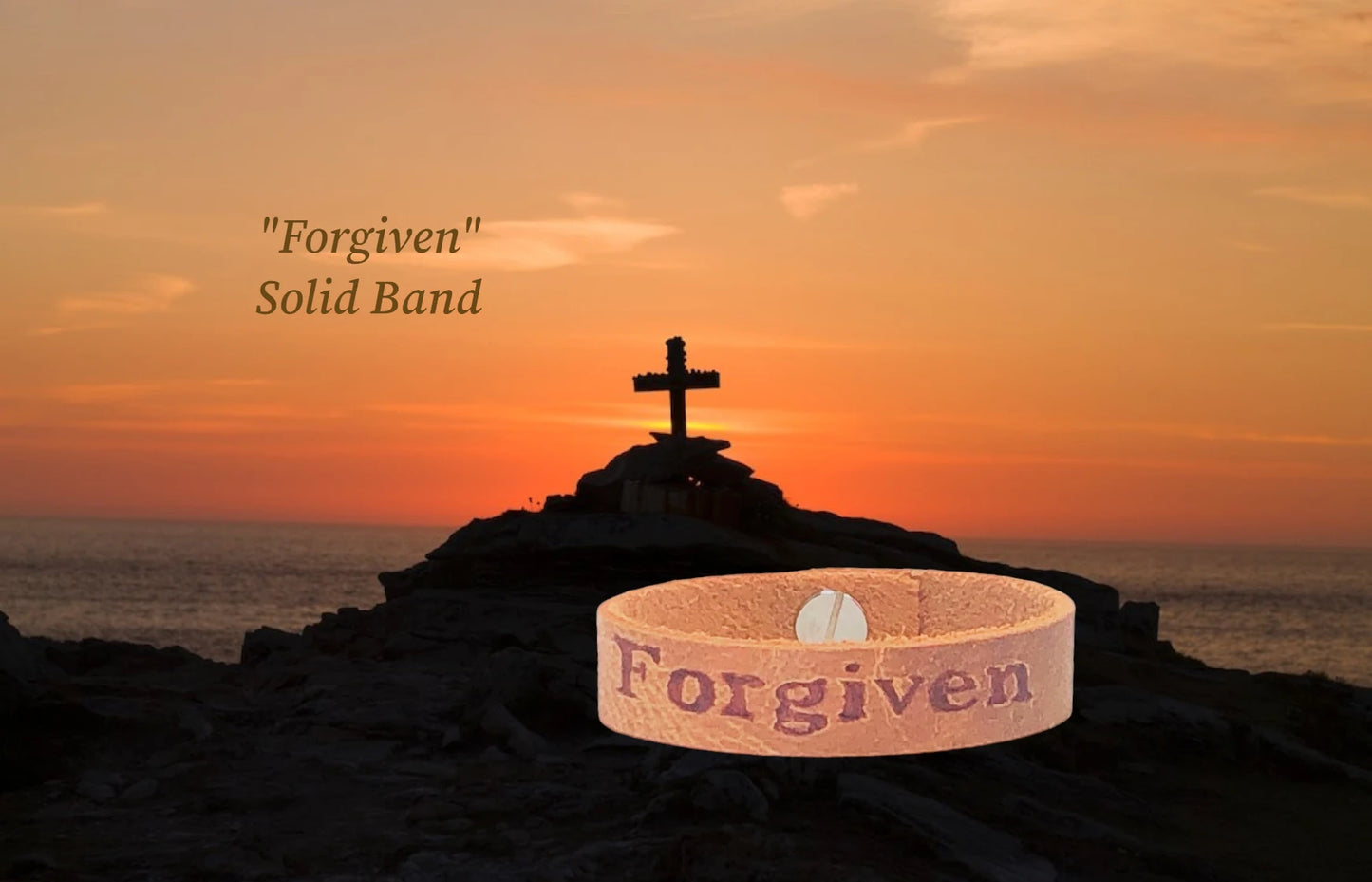 Forgiven - a beautiful weathered genuine leather band that has the word Forgiven engraved will be a constant reminder of our gift of salvation. $18.99