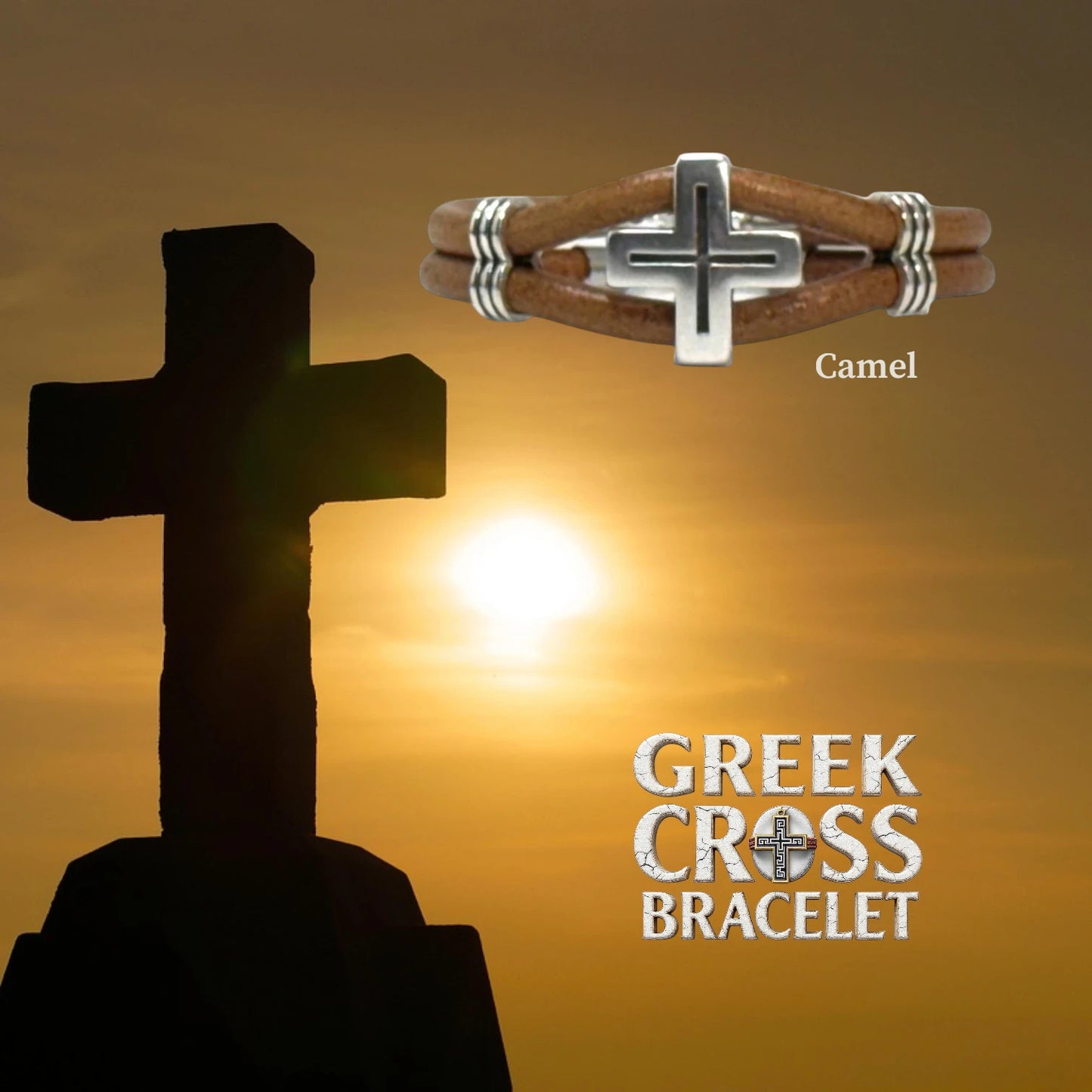 Antique Silver Greek Cross Bracelet