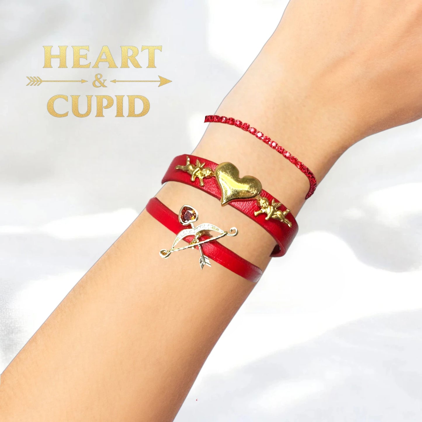 Gold Cupid with Arrow Valentine Bracelet Collection