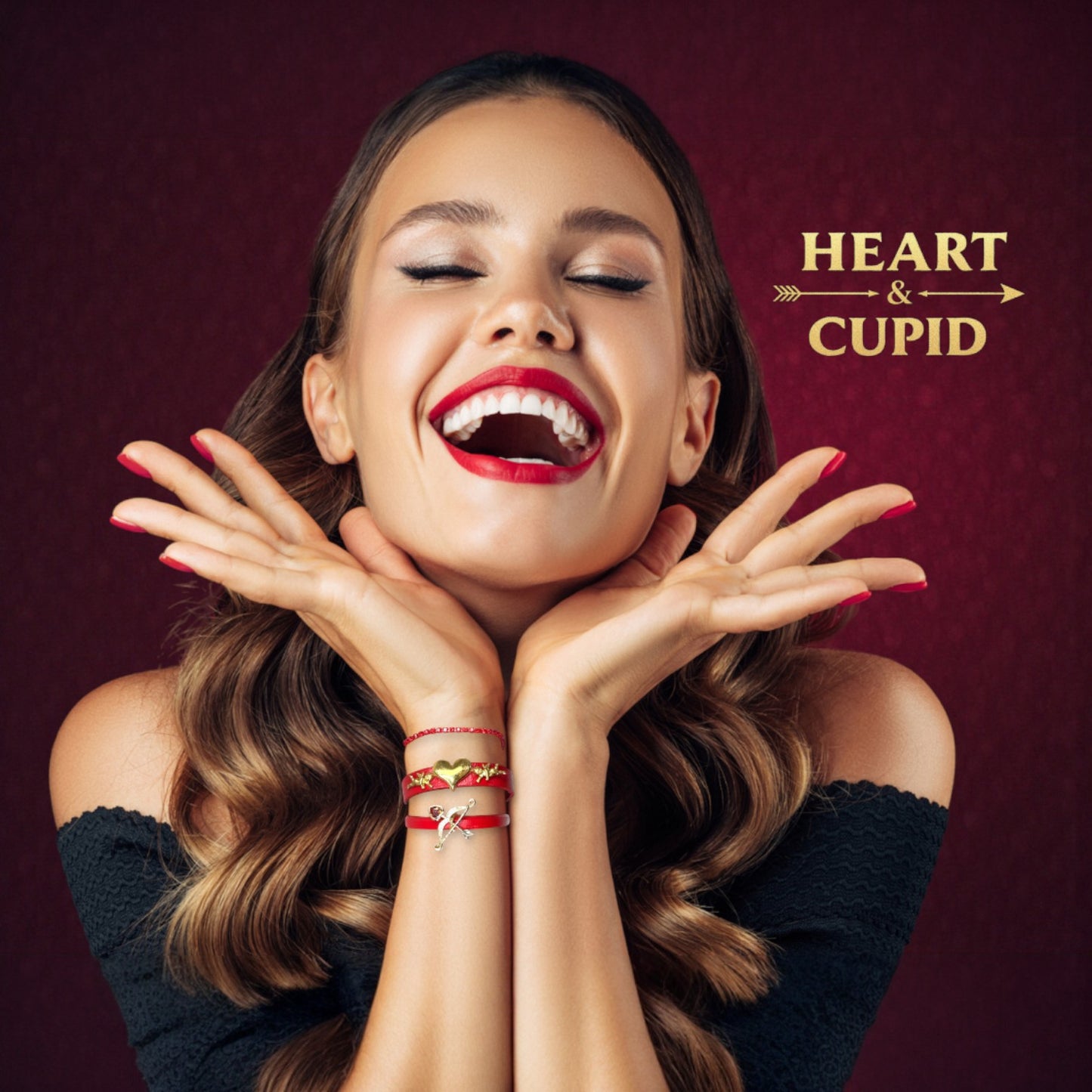 Gold Cupid with Arrow Valentine Bracelet Collection