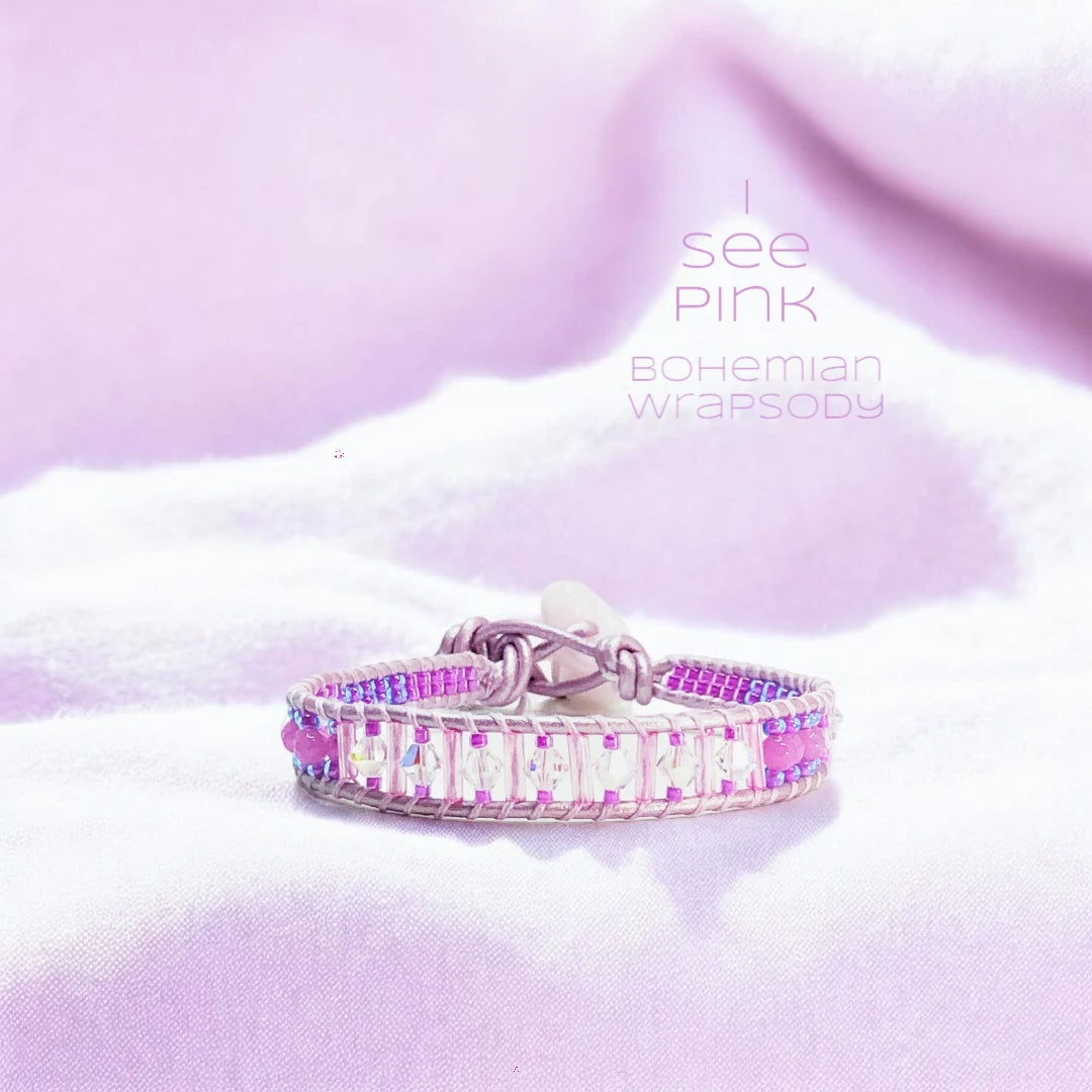 I See Pink Suede Bracelet – Creations By La Belle Chic Jewelry