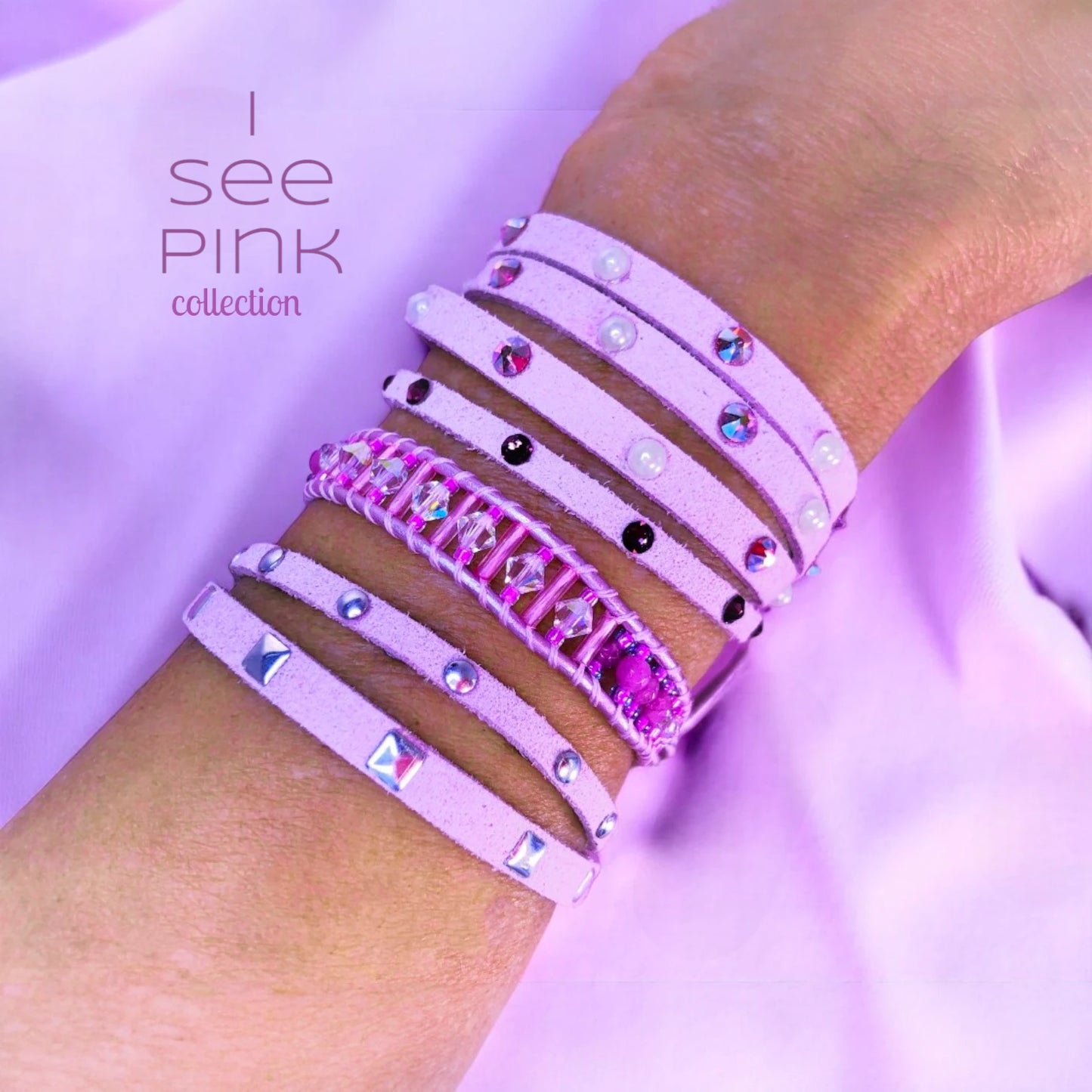 I See Pink Suede Bracelet – Creations By La Belle Chic Jewelry