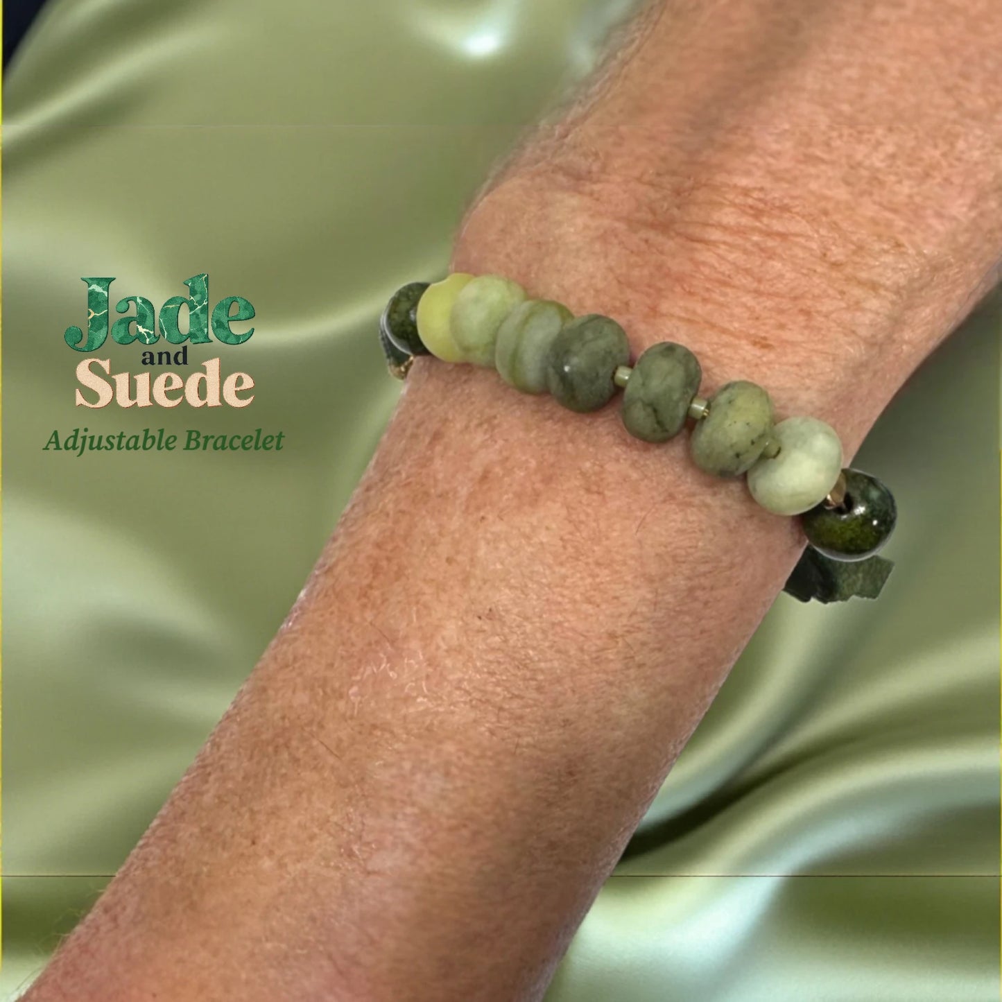 My Precious -Suede and Semi Precious Bracelet Collection-Olive