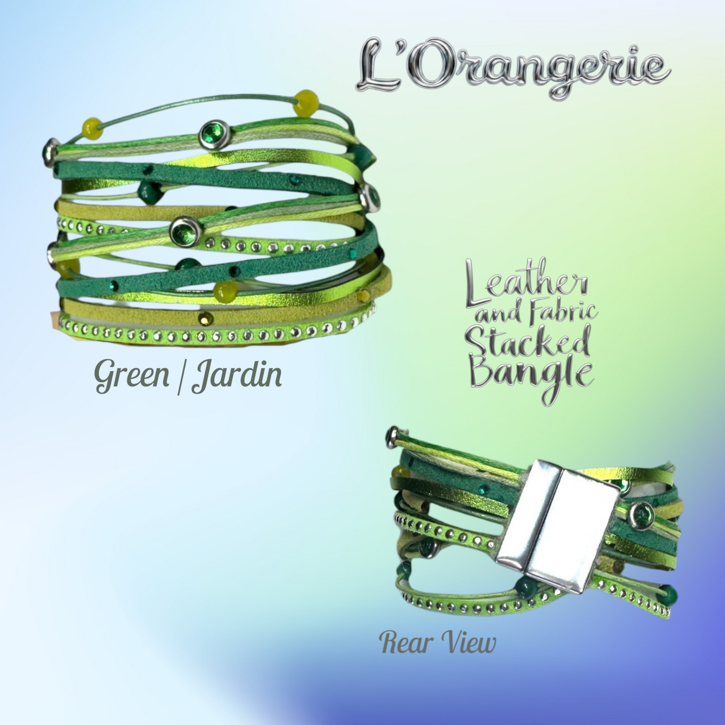 L'Orangerie Leather and Fabric Stacked Bangle