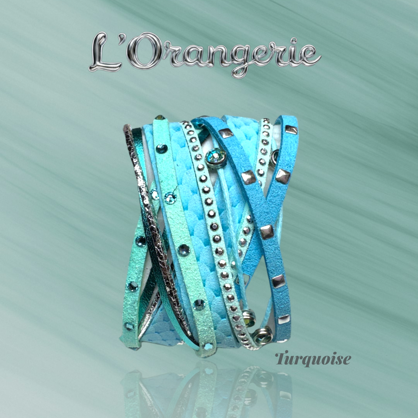 L'Orangerie Leather and Fabric Stacked Bangle