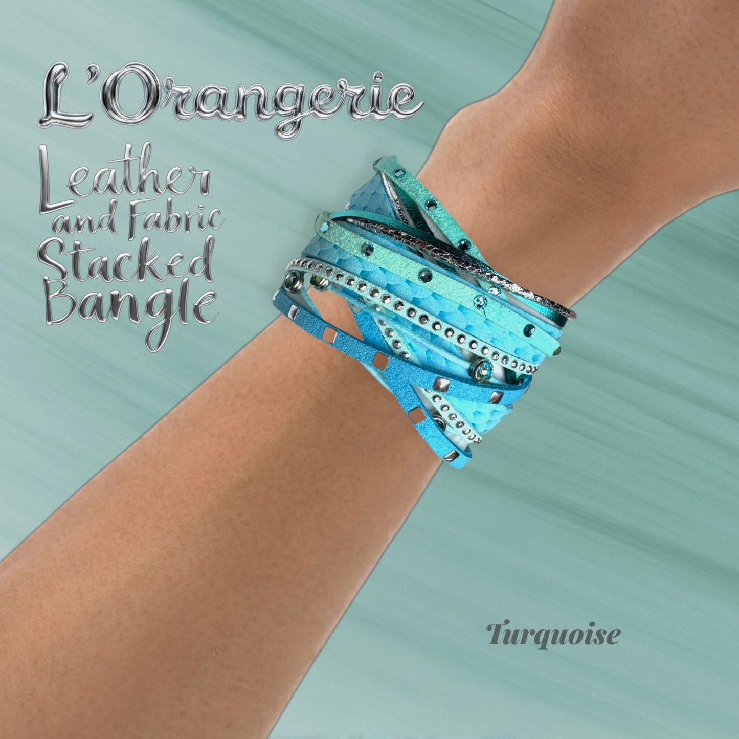 L'Orangerie Leather and Fabric Stacked Bangle