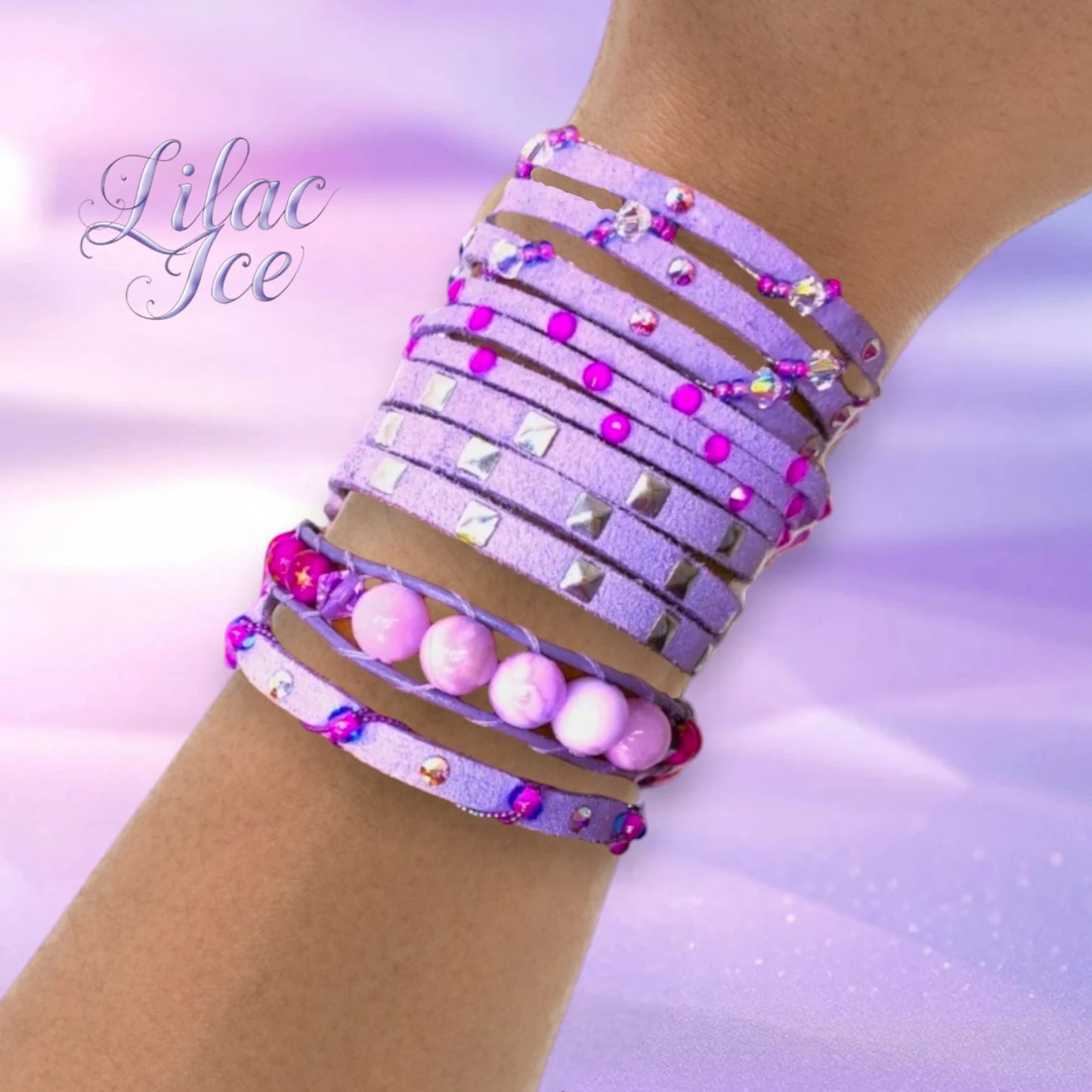 Lilac Ice Faux Suede Bracelet – Stylish and Comfortable Wrap Bracelet