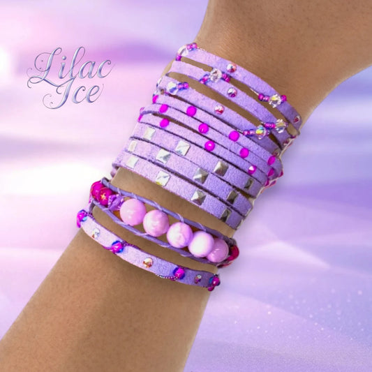 Lilac Ice Faux Suede Bracelet – Stylish and Comfortable Wrap Bracelet