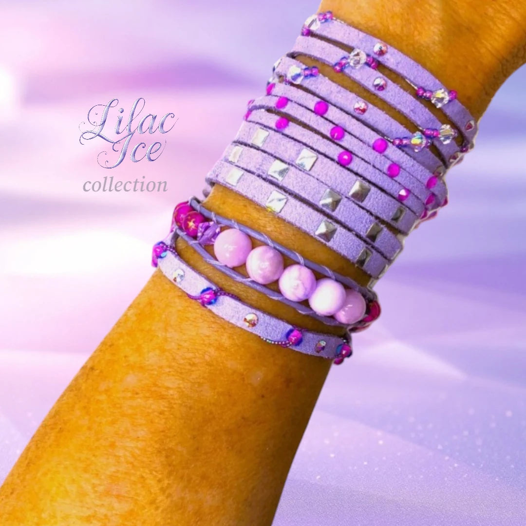 Lilac Ice Faux Suede Bracelet – Stylish and Comfortable Wrap Bracelet