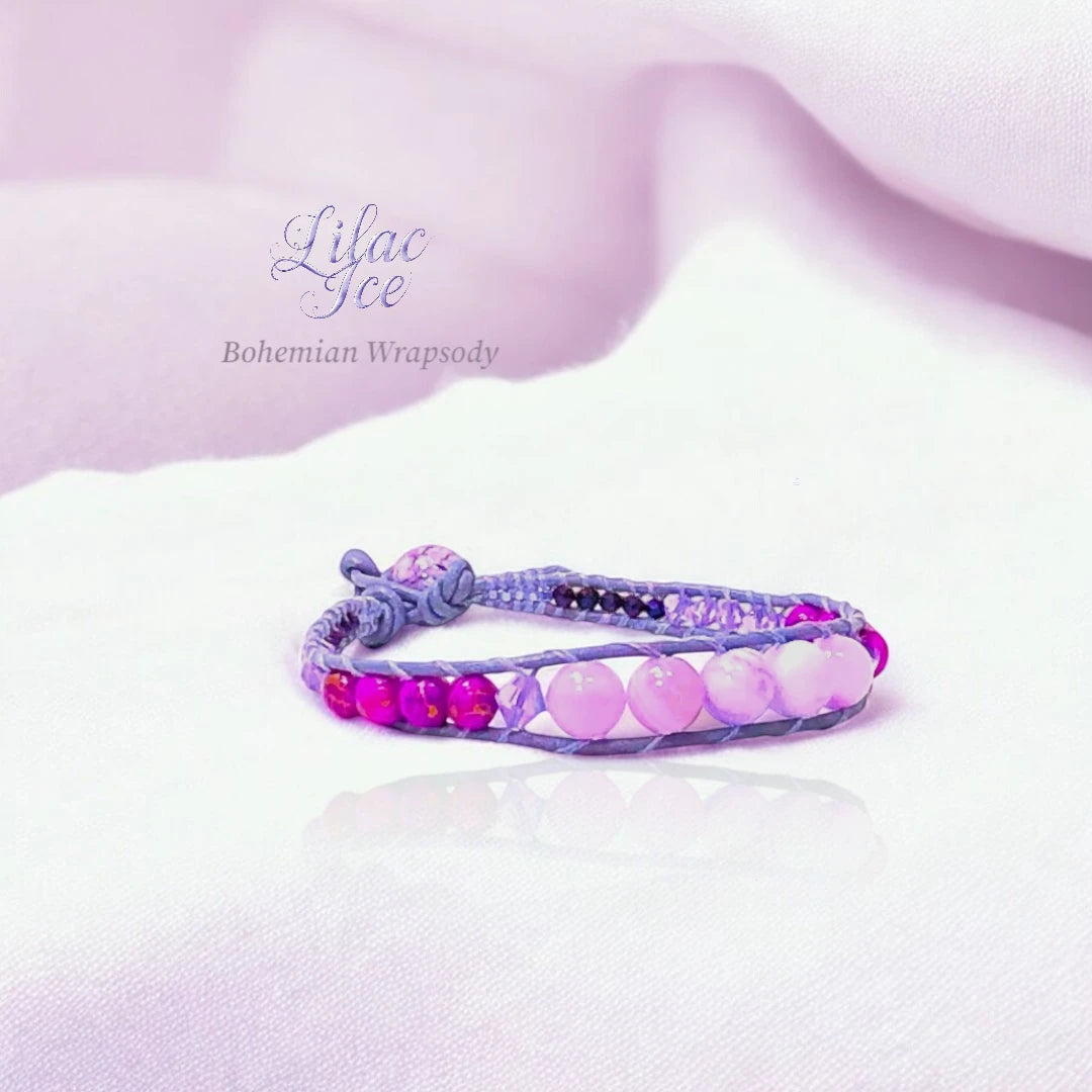 Lilac Ice Faux Suede Bracelet – Stylish and Comfortable Wrap Bracelet