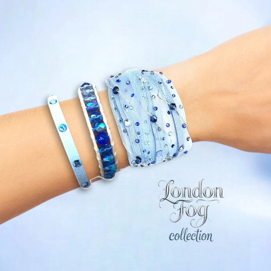 Blue Austrian Crystal Bracelet – Elegant and Sparkling Jewelry"LONDON FOG"