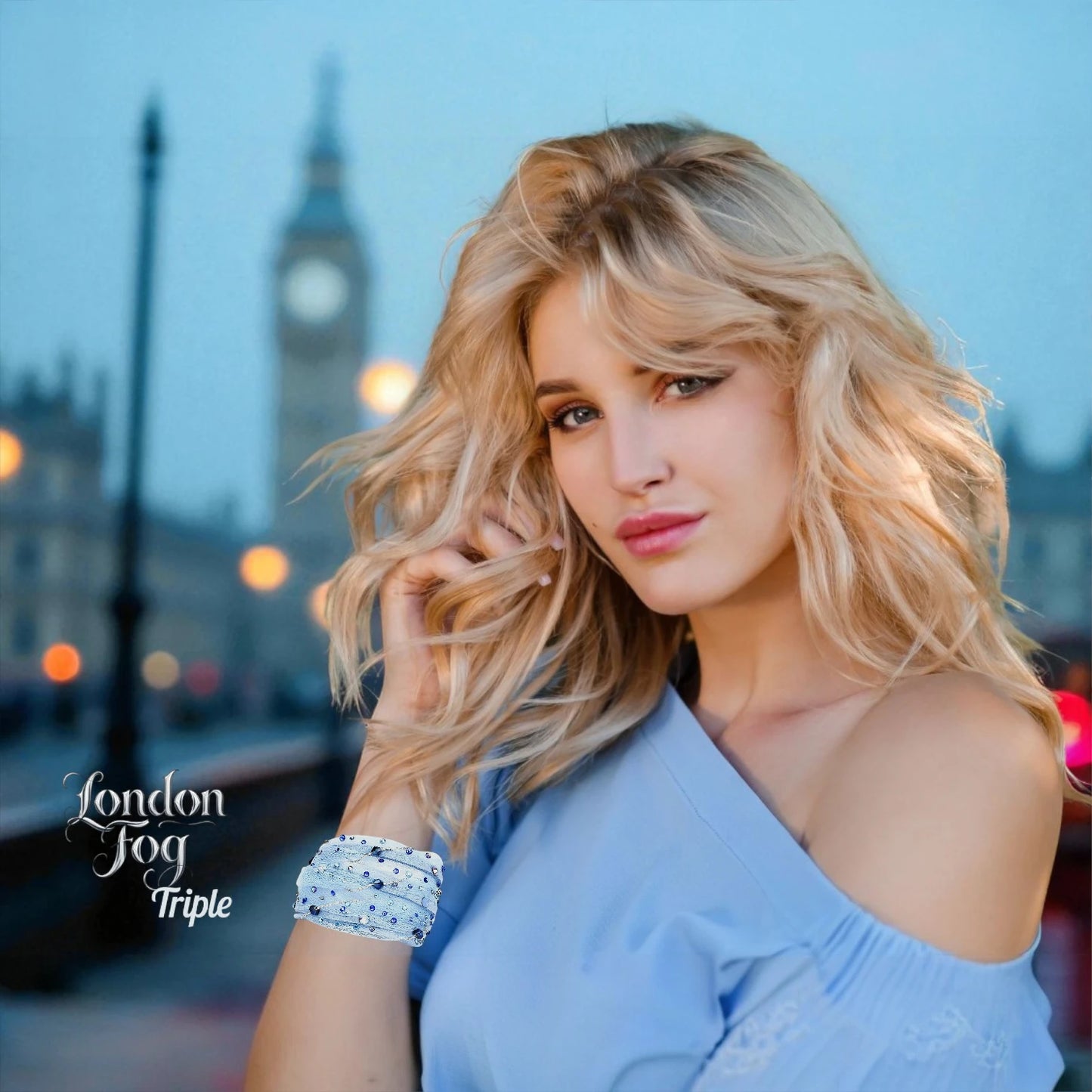 Blue Austrian Crystal Bracelet – Elegant and Sparkling Jewelry"LONDON FOG"