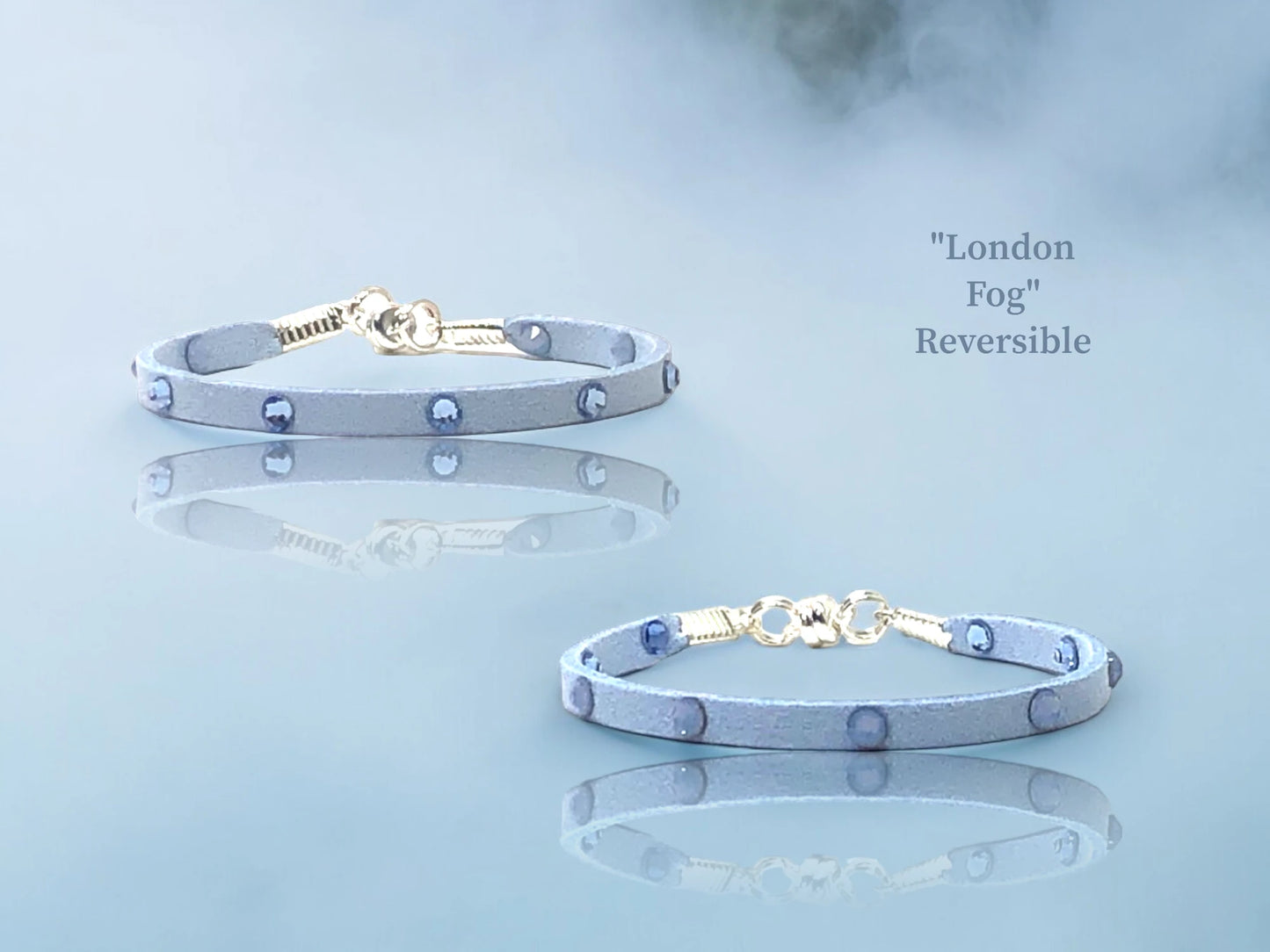 London Fog Reversible- Austrian Crystal studs on one side and Blue Air Opal Studs on the other. $23.99