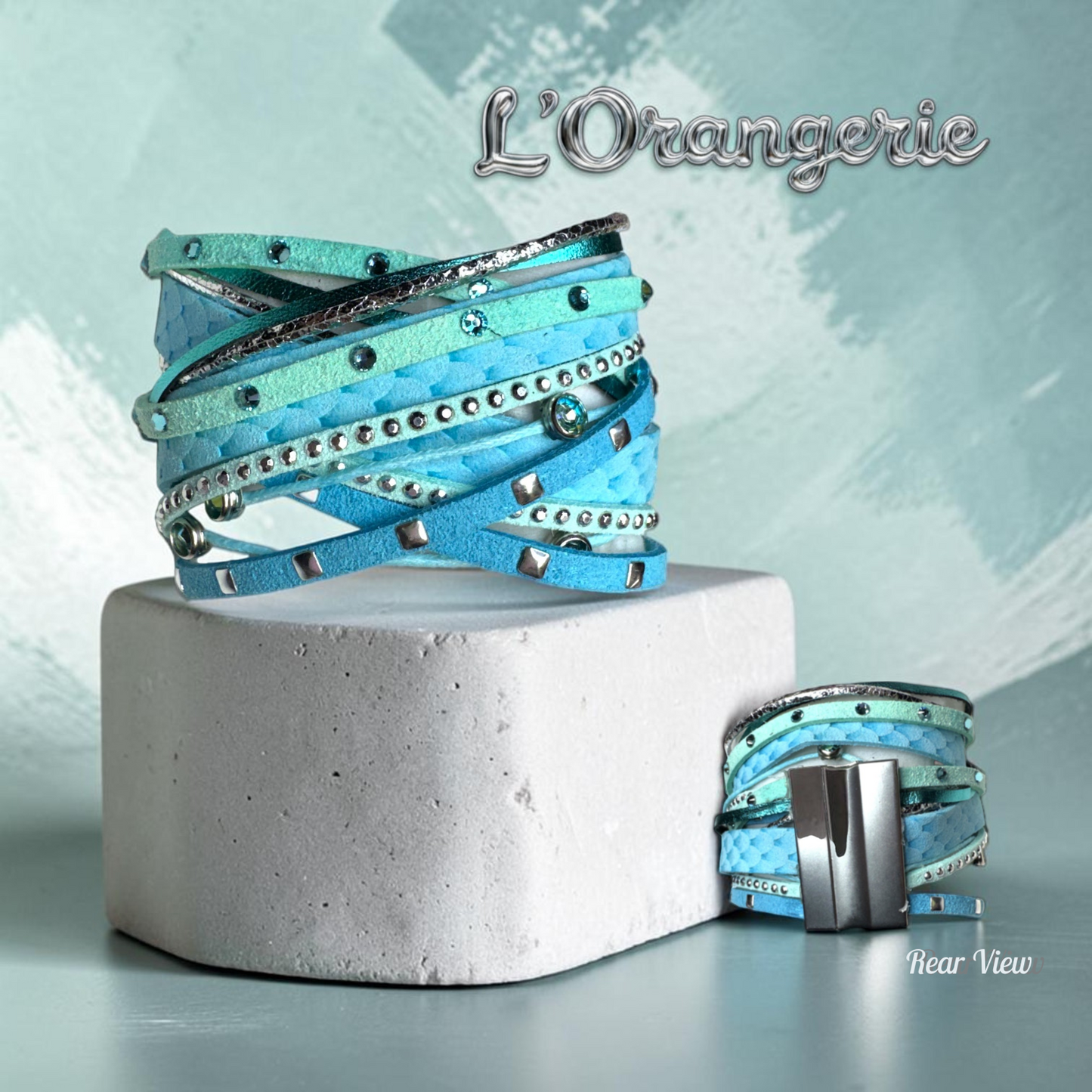 L'Orangerie Leather and Fabric Stacked Bangle