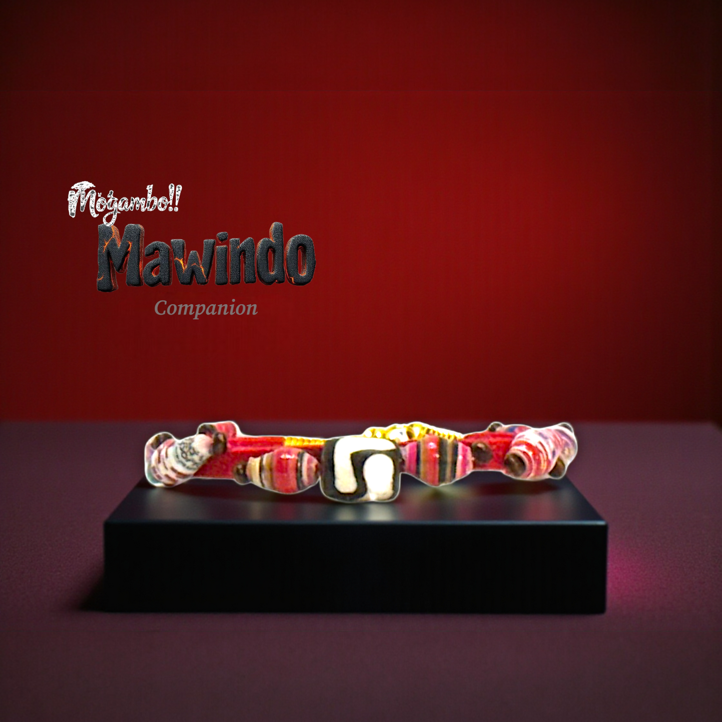 Red African Beads Bracelet-Mogambo Mawindo-Collection