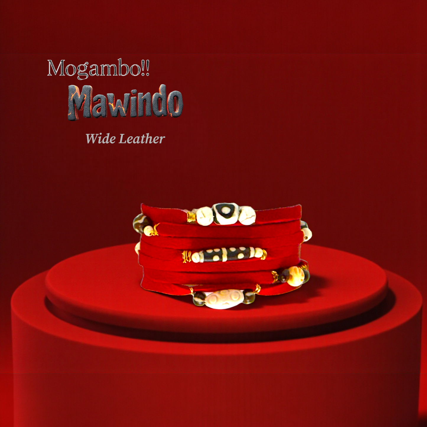 Red African Beads Bracelet-Mogambo Mawindo-Collection