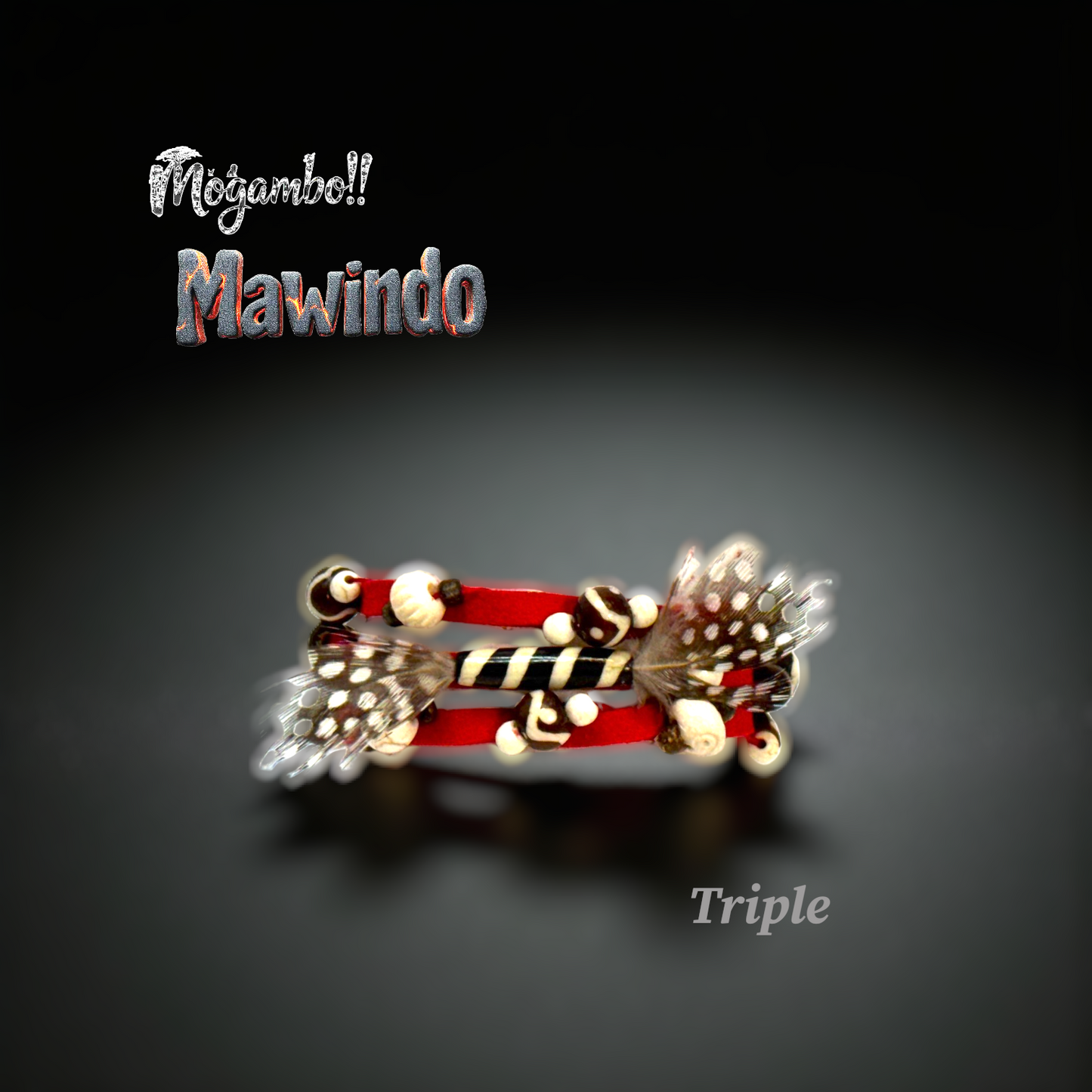 Red African Beads Bracelet-Mogambo Mawindo-Collection