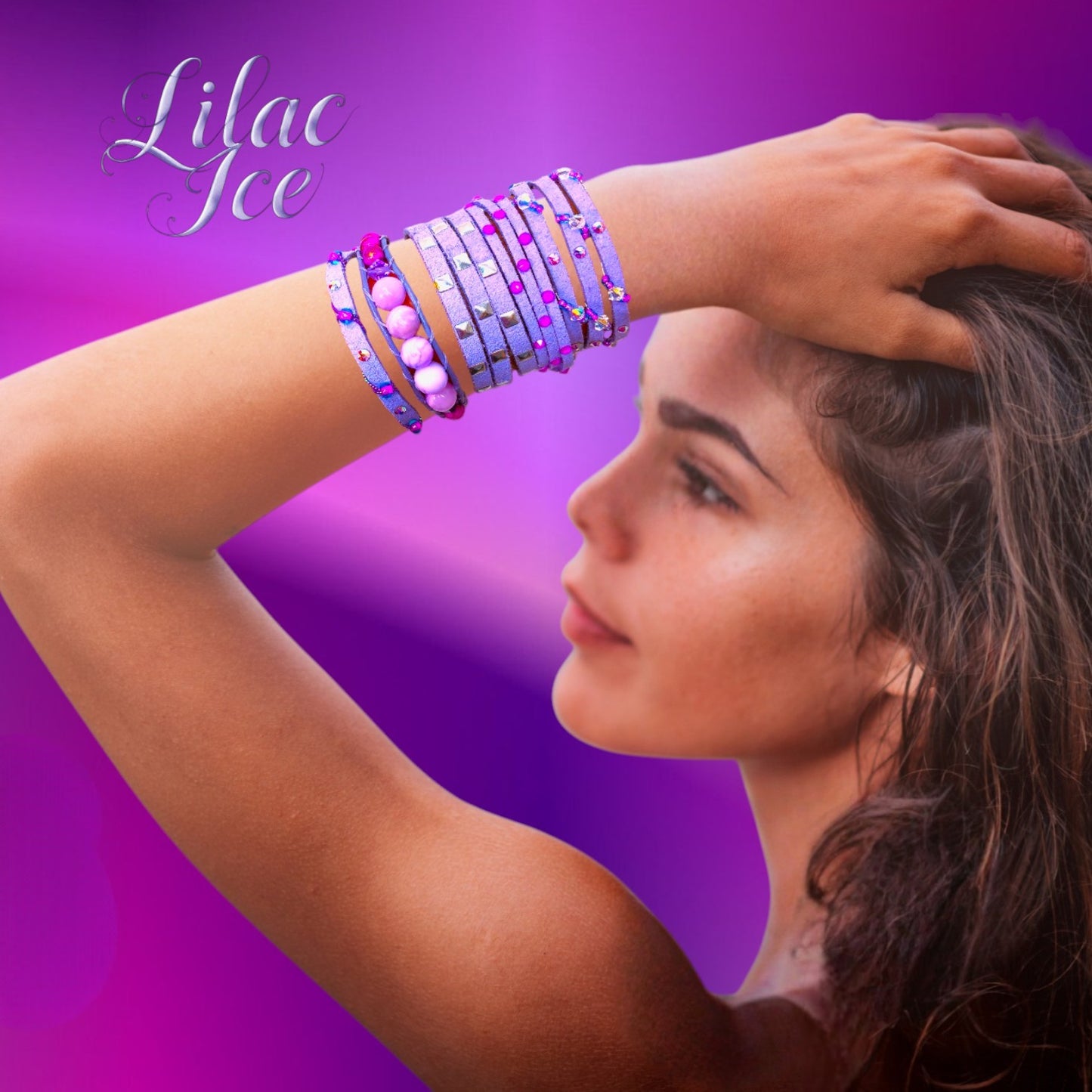 Lilac Ice Faux Suede Bracelet – Stylish and Comfortable Wrap Bracelet