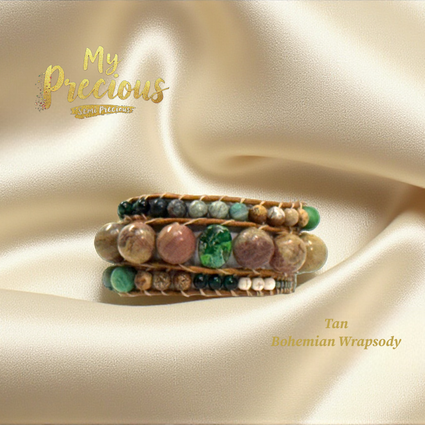 My Precious Semi Precious and Suede Bracelet Collection-Tan