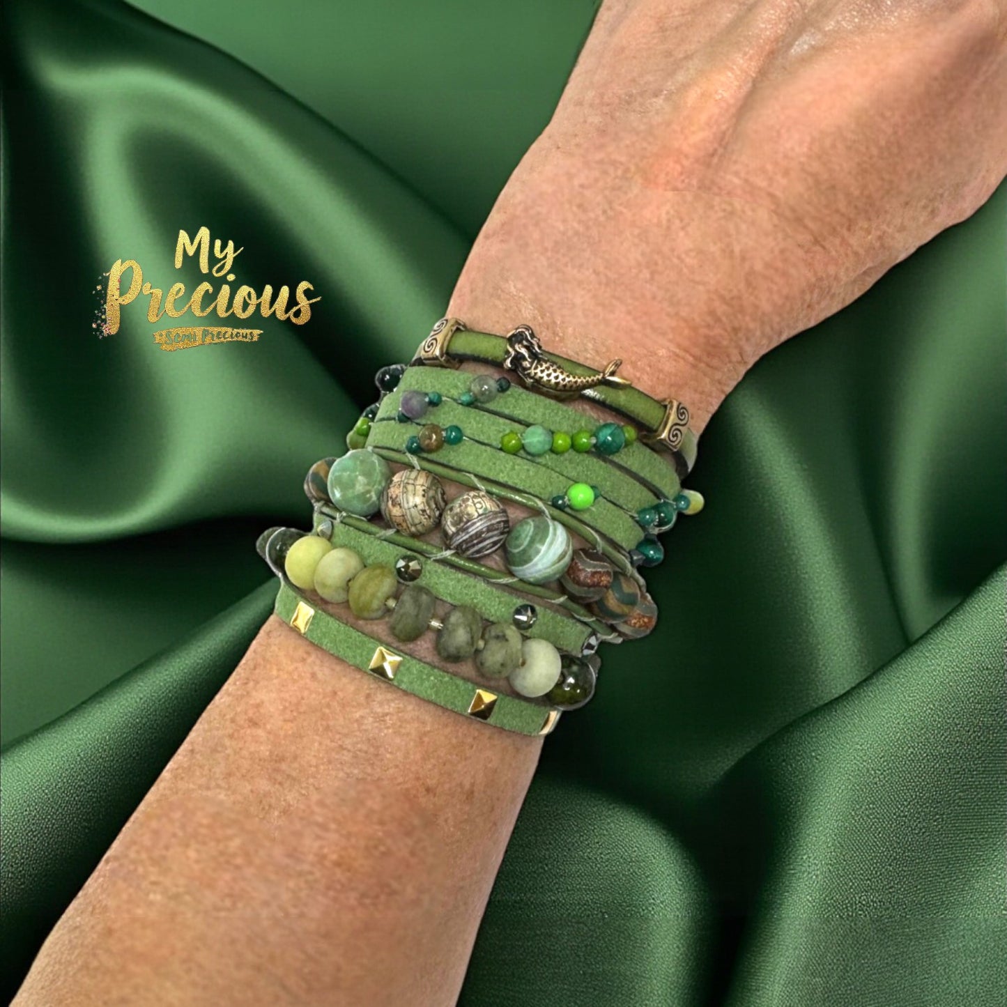 Leather Mermaid bracelet Bronze