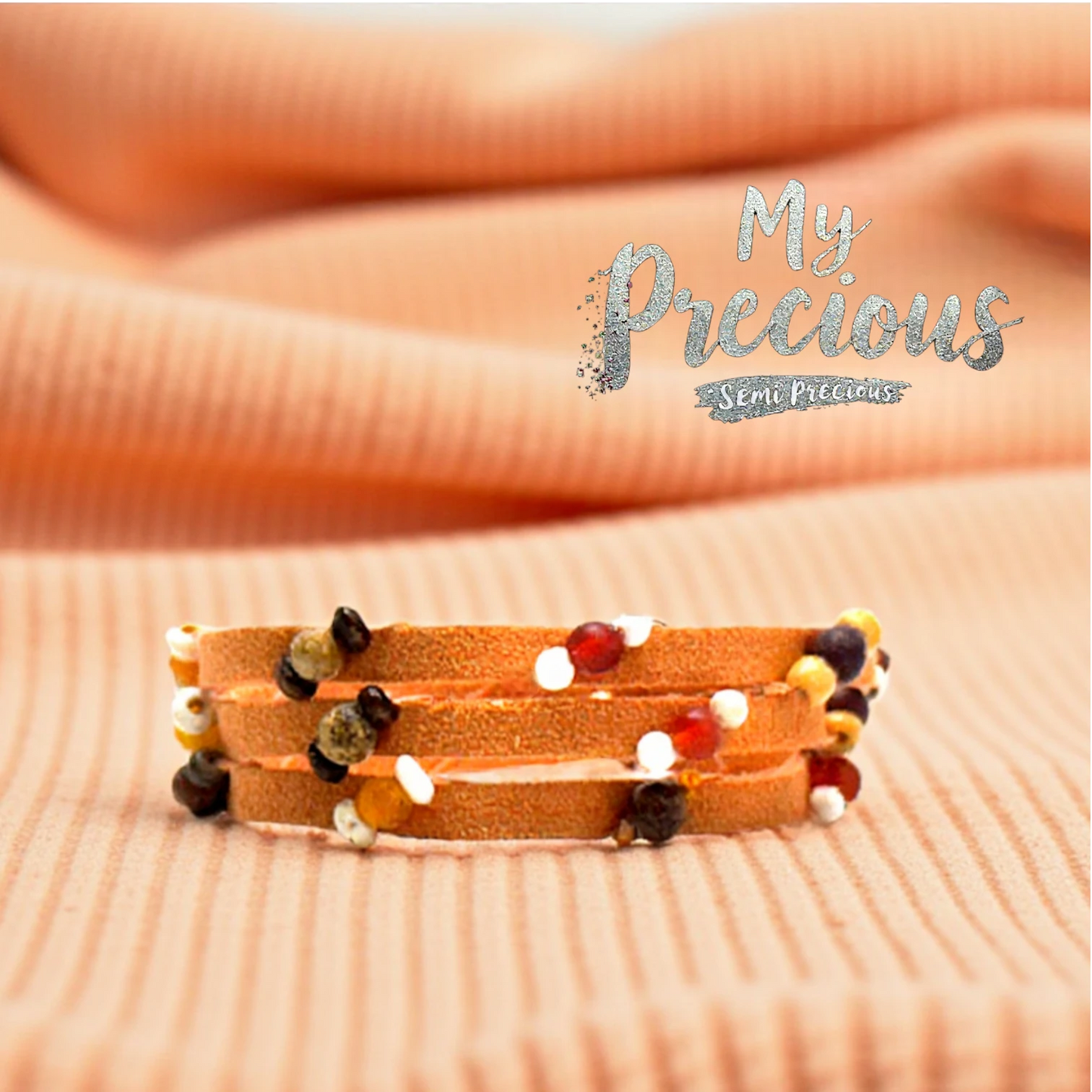 My Precious- Semi Precious and Suede Bracelet Collection -Amber