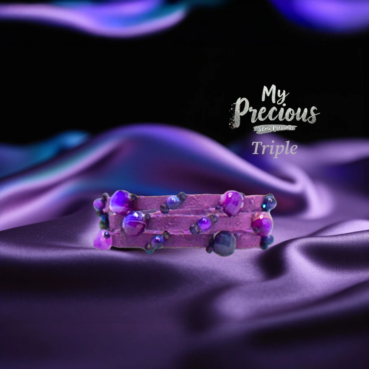 My Precious Semi Precious and Suede Bracelet Collection- Deep Purple